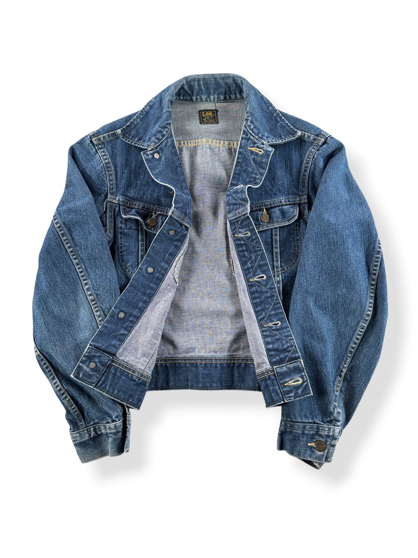 Inside of Vintage 70s Era Lee Denim 101-J Jacket SZ 36