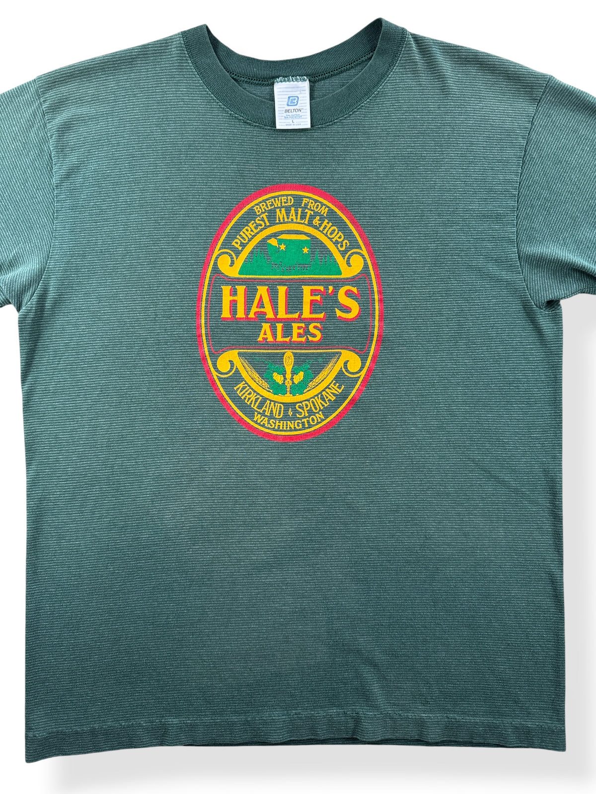 Close-up of Vintage Hales Ales Washington Tee SZ L