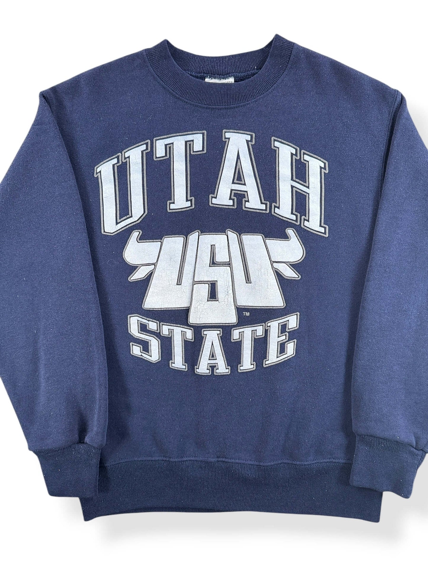 Front Close Up of Vintage Utah State Crewneck SZ S (Fits XS)