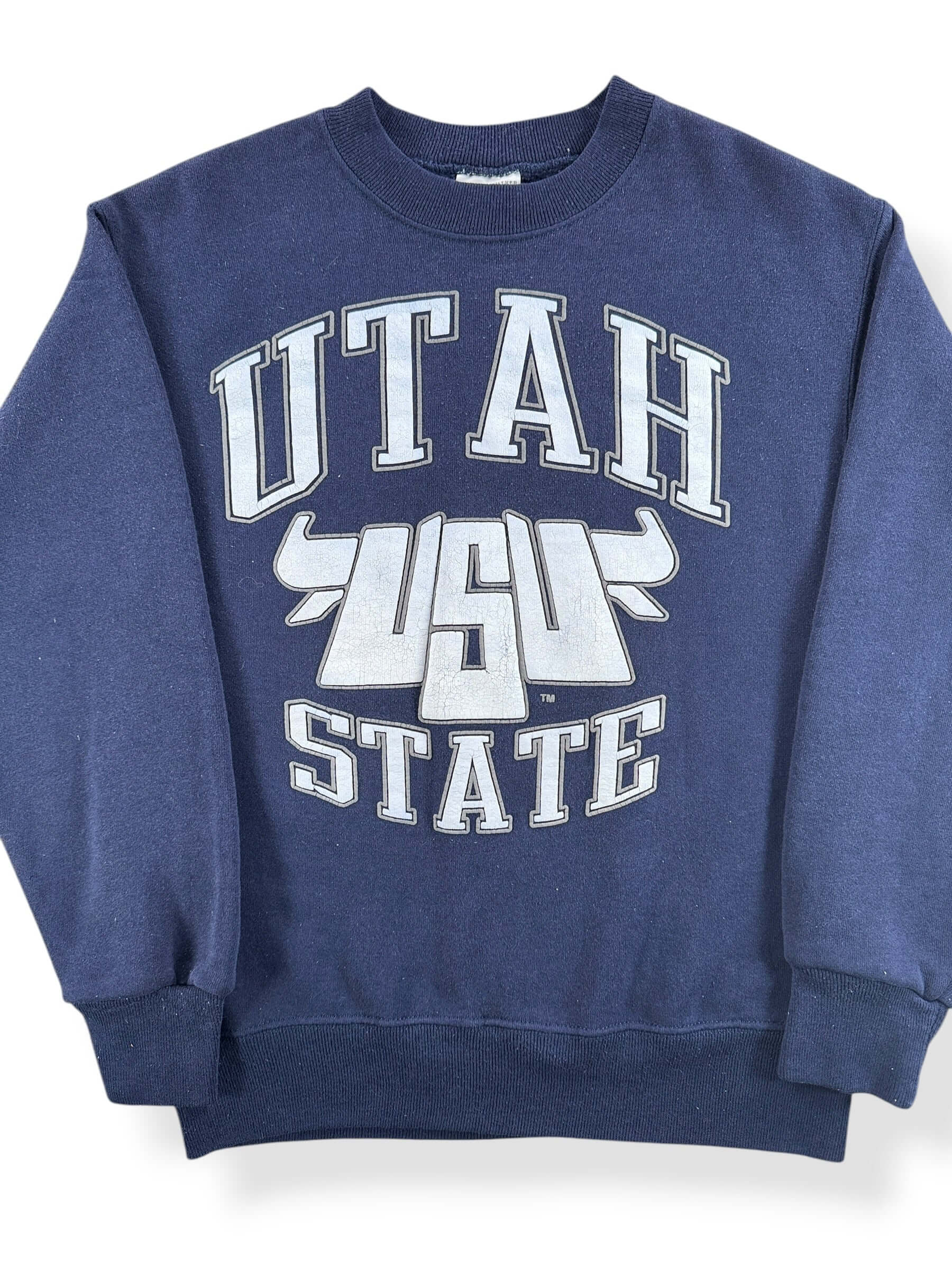 Front Close Up of Vintage Utah State Crewneck SZ S (Fits XS)