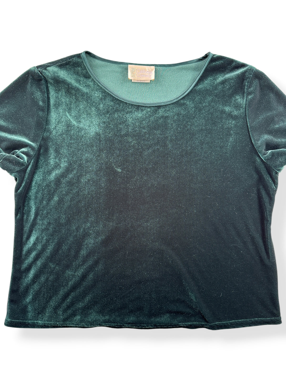 Close-up of Vintage Green Velvet Top SZ M