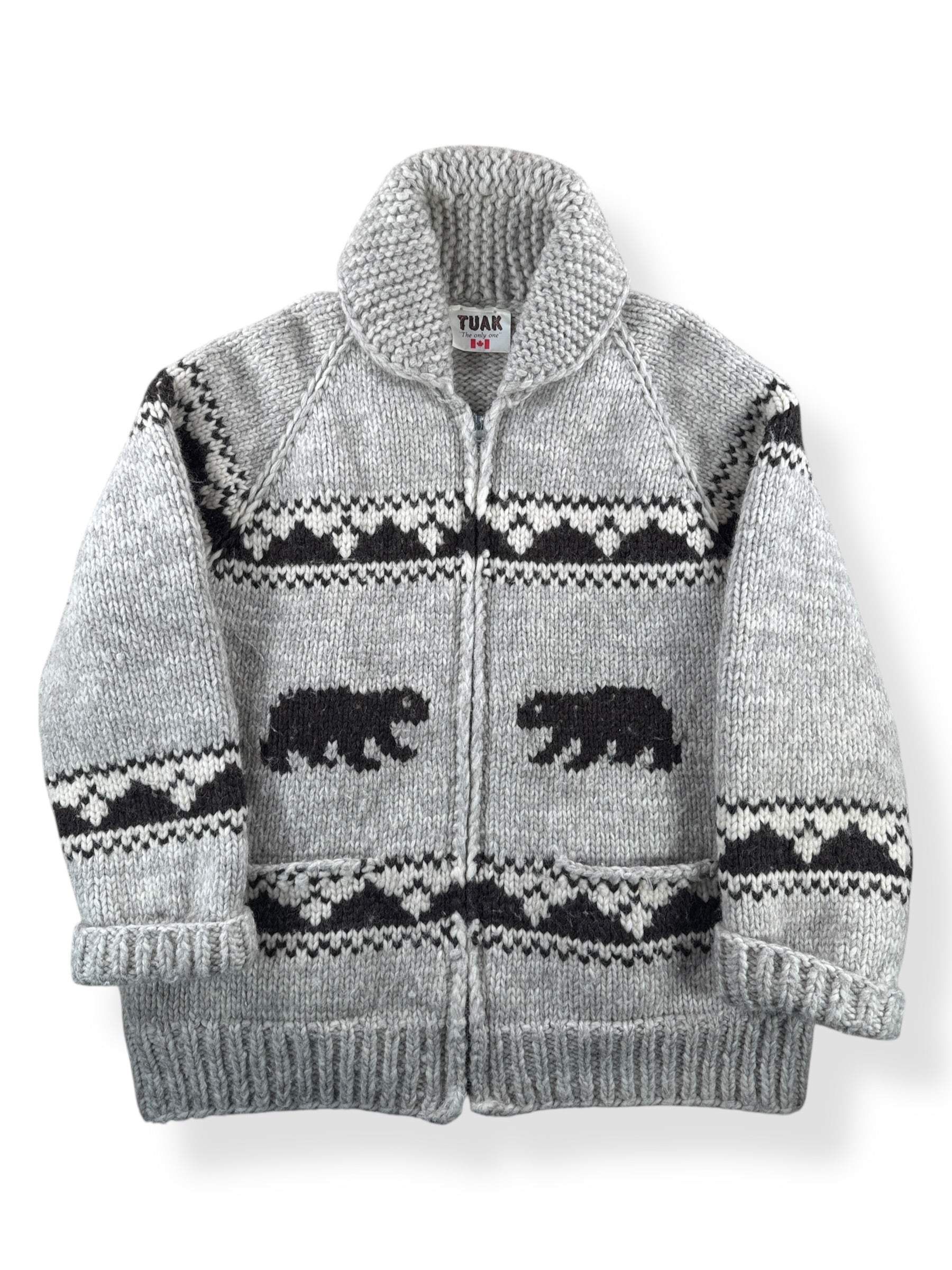 Front of Vintage Tuak Brand Cowichan Style Sweater SZ XL