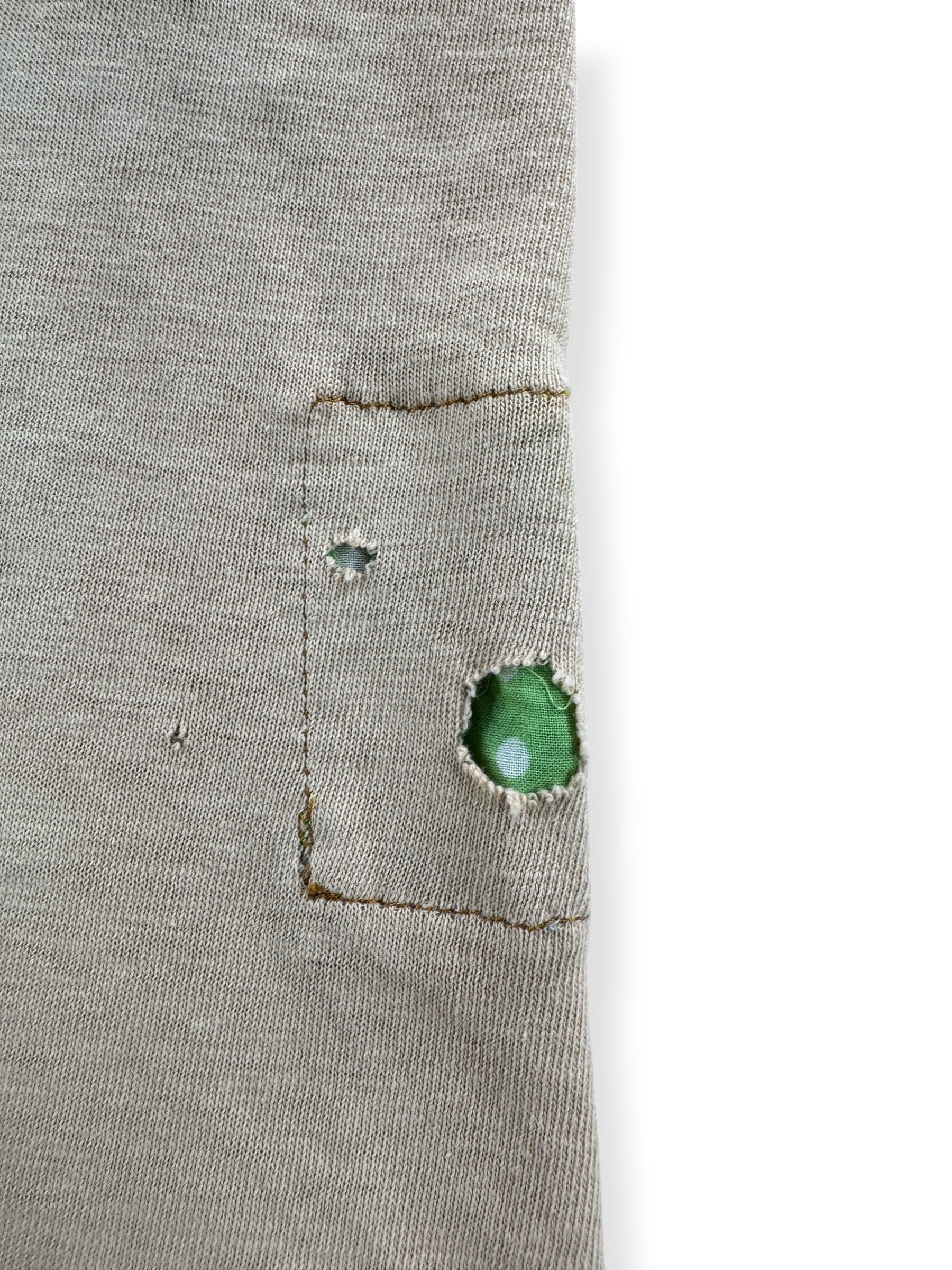 Repairs on Vintage 70s Bill's Liquors Heineken Tee SZ M