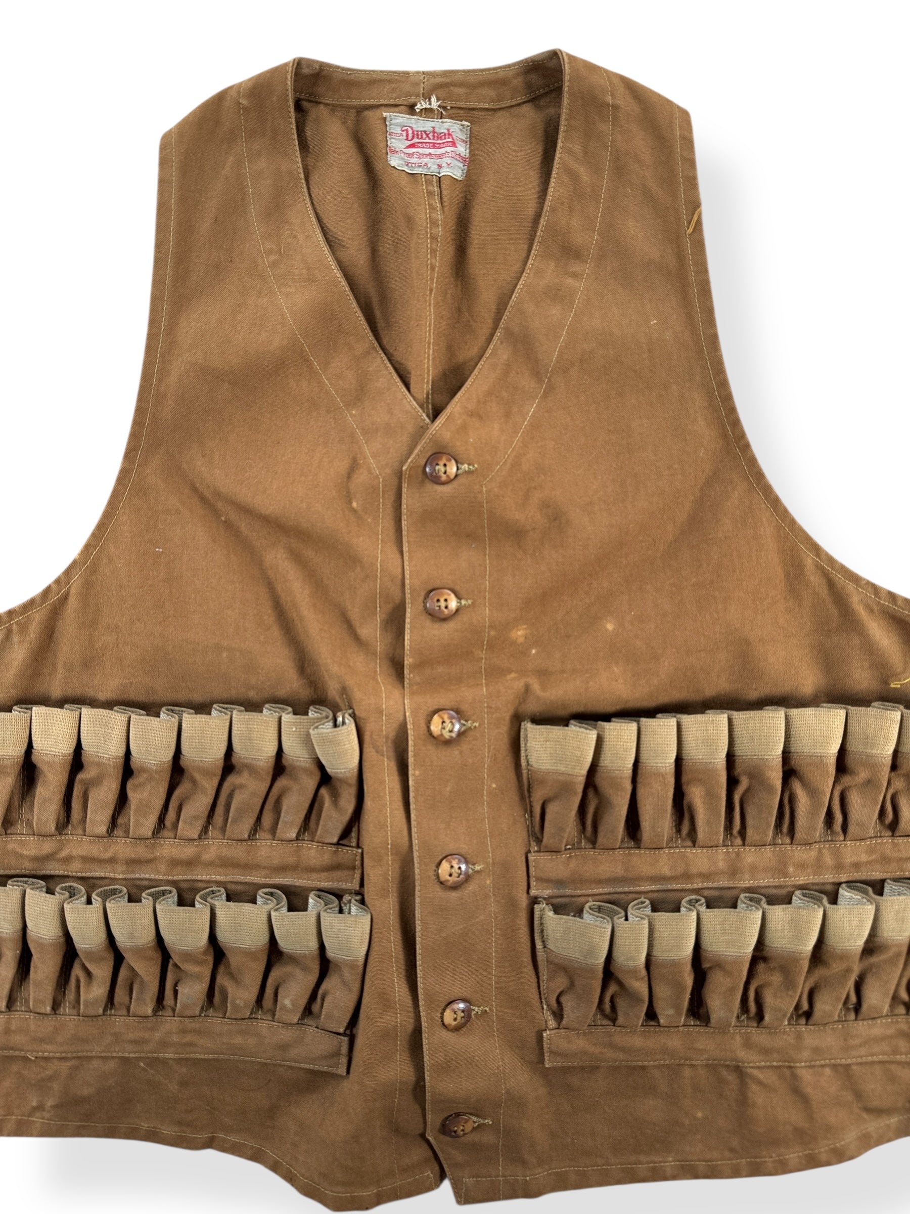 Front Close Up of Vintage DuxBak Shooting Vest SZ M