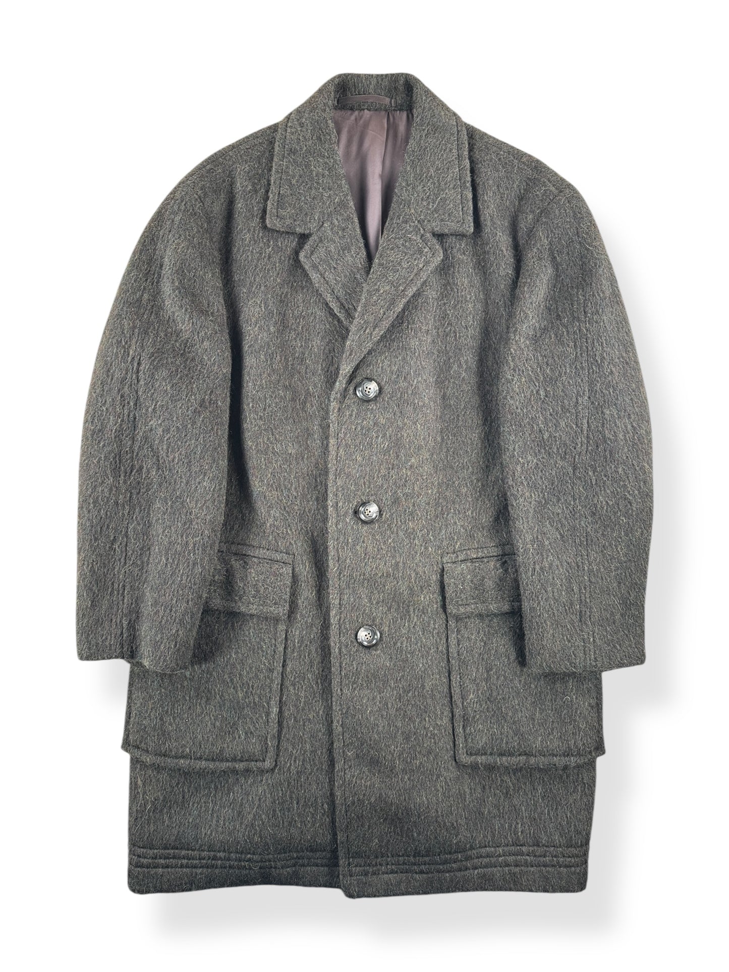Front of Vintage German Mohair Overcoat SZ L
