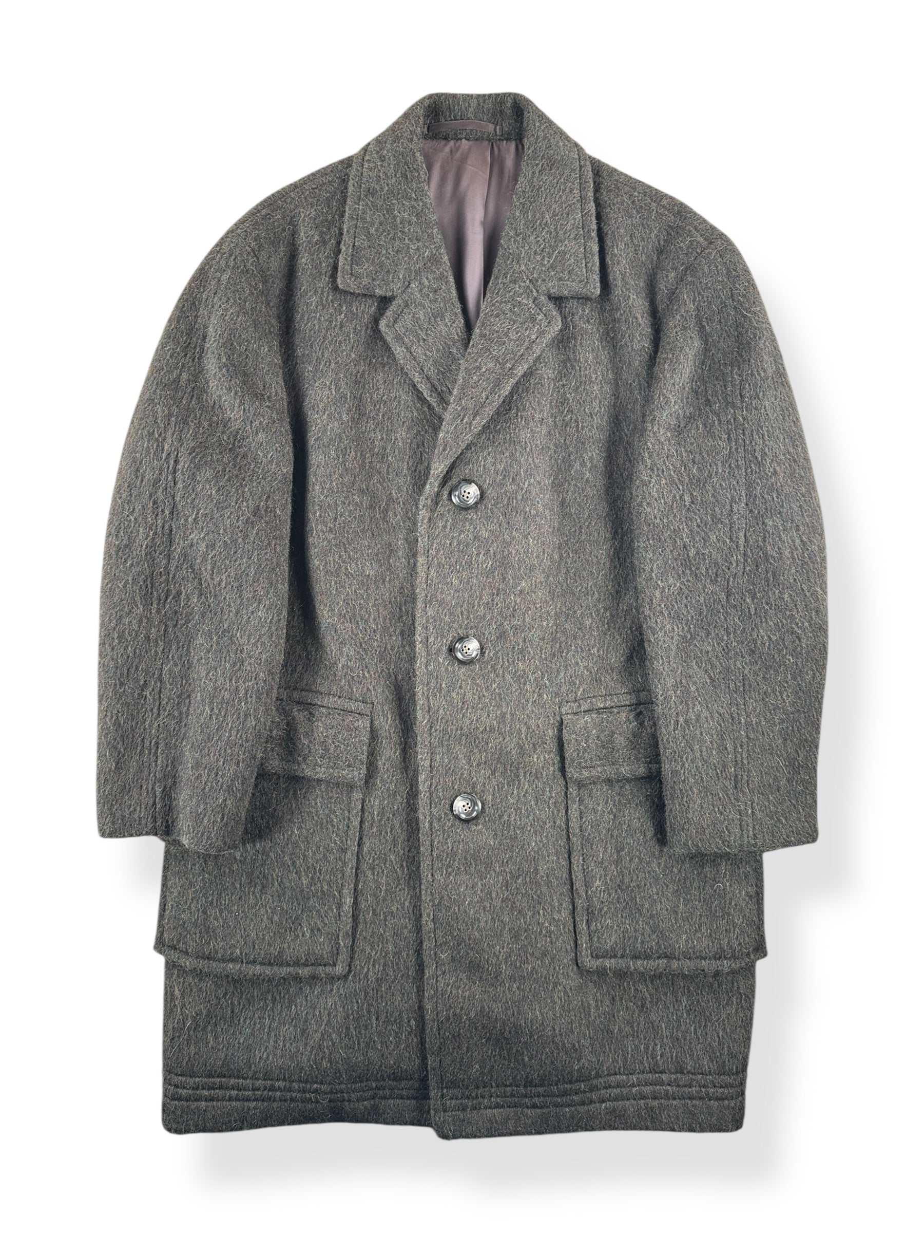 Front of Vintage German Mohair Overcoat SZ L