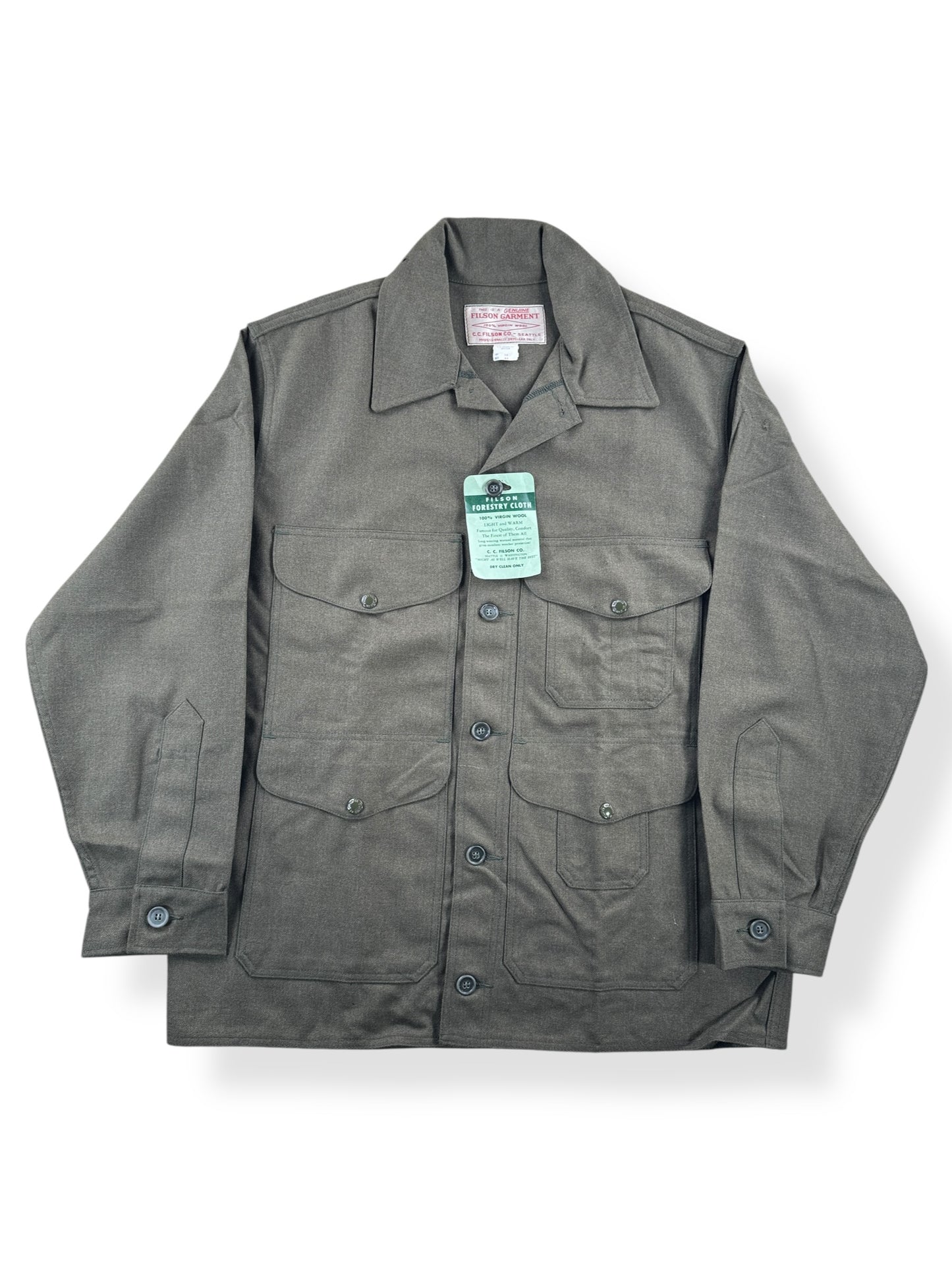 Front of Vintage NOS Filson Forestry Cloth Wool Jacket SZ 44