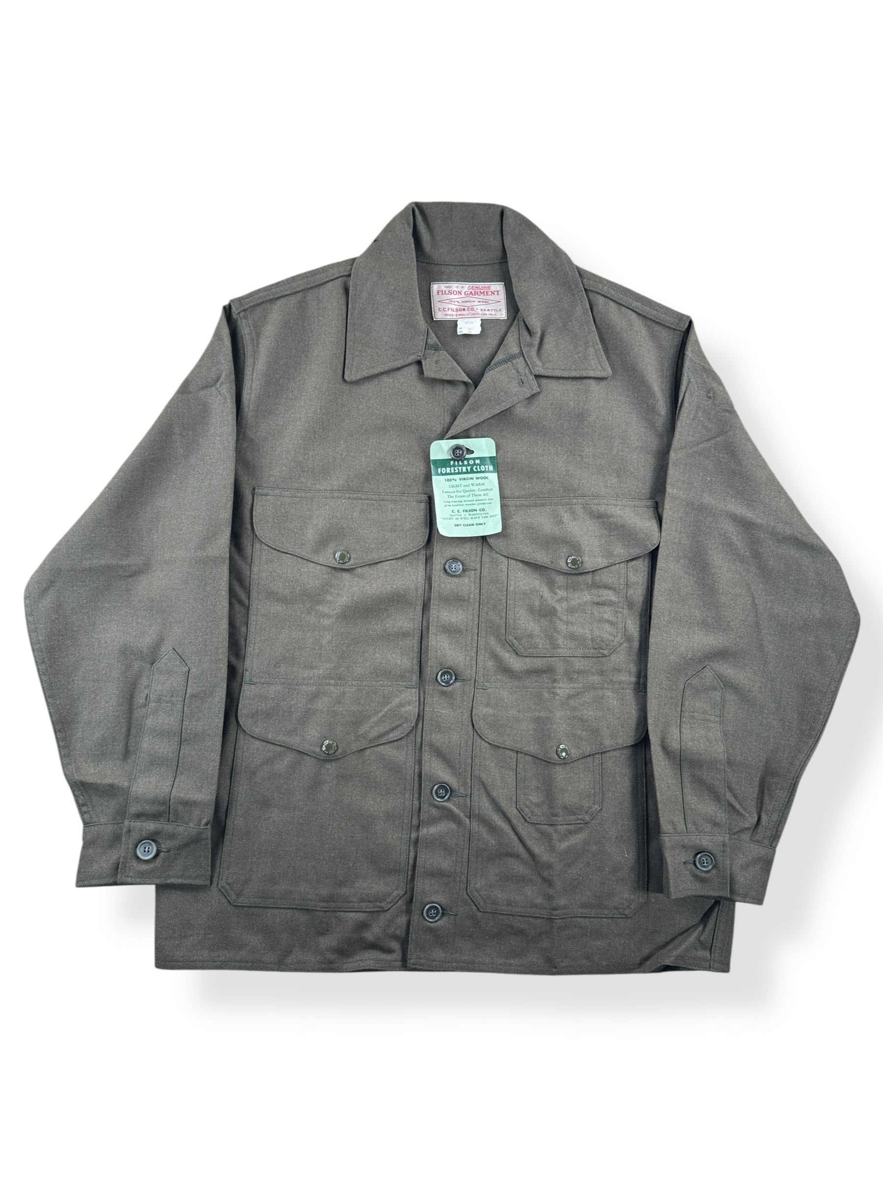 Front of Vintage NOS Filson Forestry Cloth Wool Jacket SZ 44