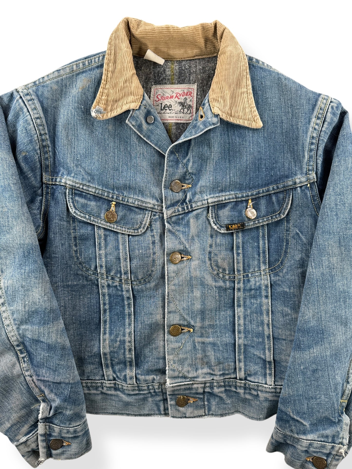Front Close Up of Vintage Lee Storm Rider AS IS SZ XS