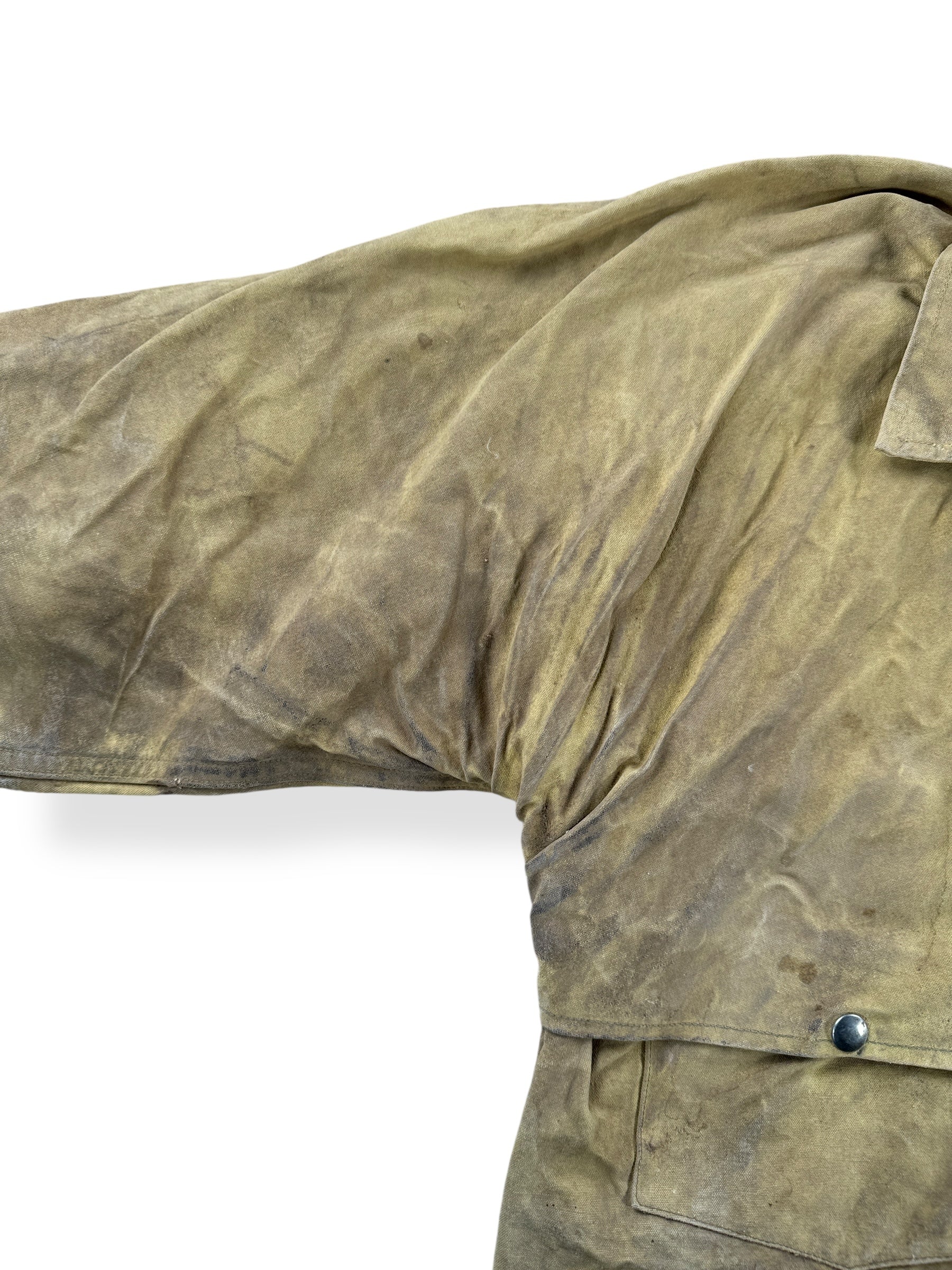 Damage on Vintage Drybak Tin Cloth Jacket SZ M
