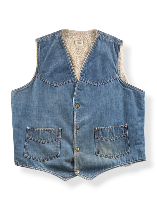 Front of Vintage Texco Denim Sherpa Vest SZ XL