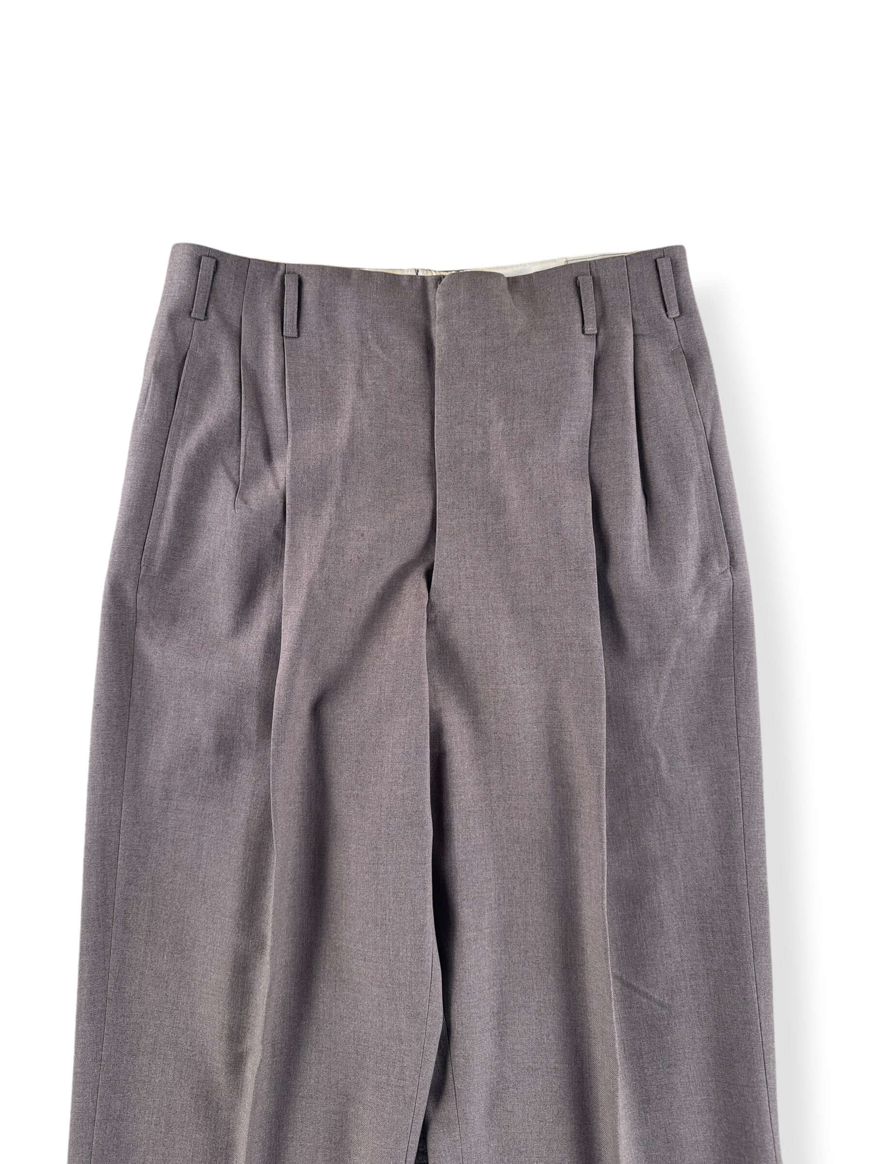 Waist on Vintage 40s/50s Drop Loop Gabardine Trousers W32