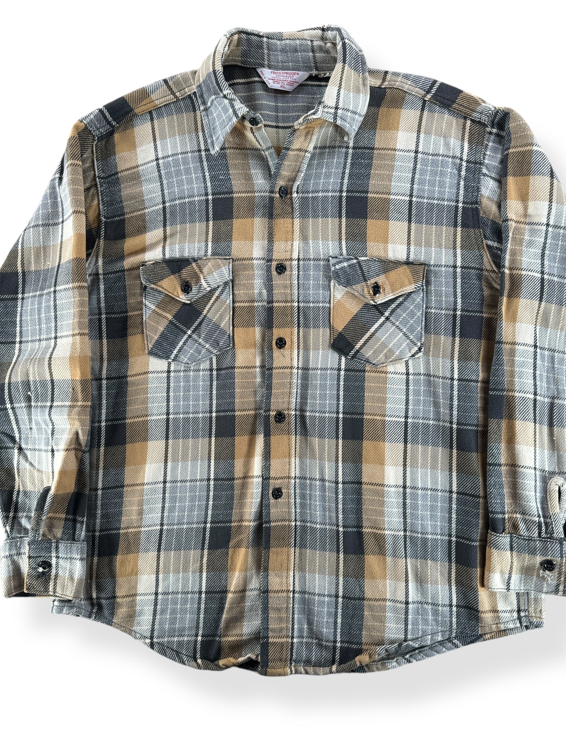 Front Close Up of Vintage Frostproof Cotton Flannel SZ XL