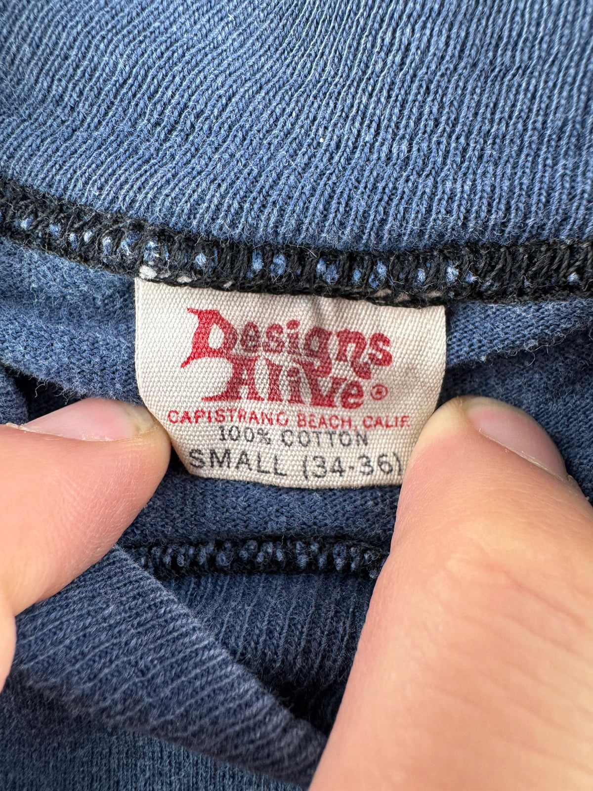 Tag on Vintage 1970s Design Alive Ghost Fade Pocket Tee SZ S