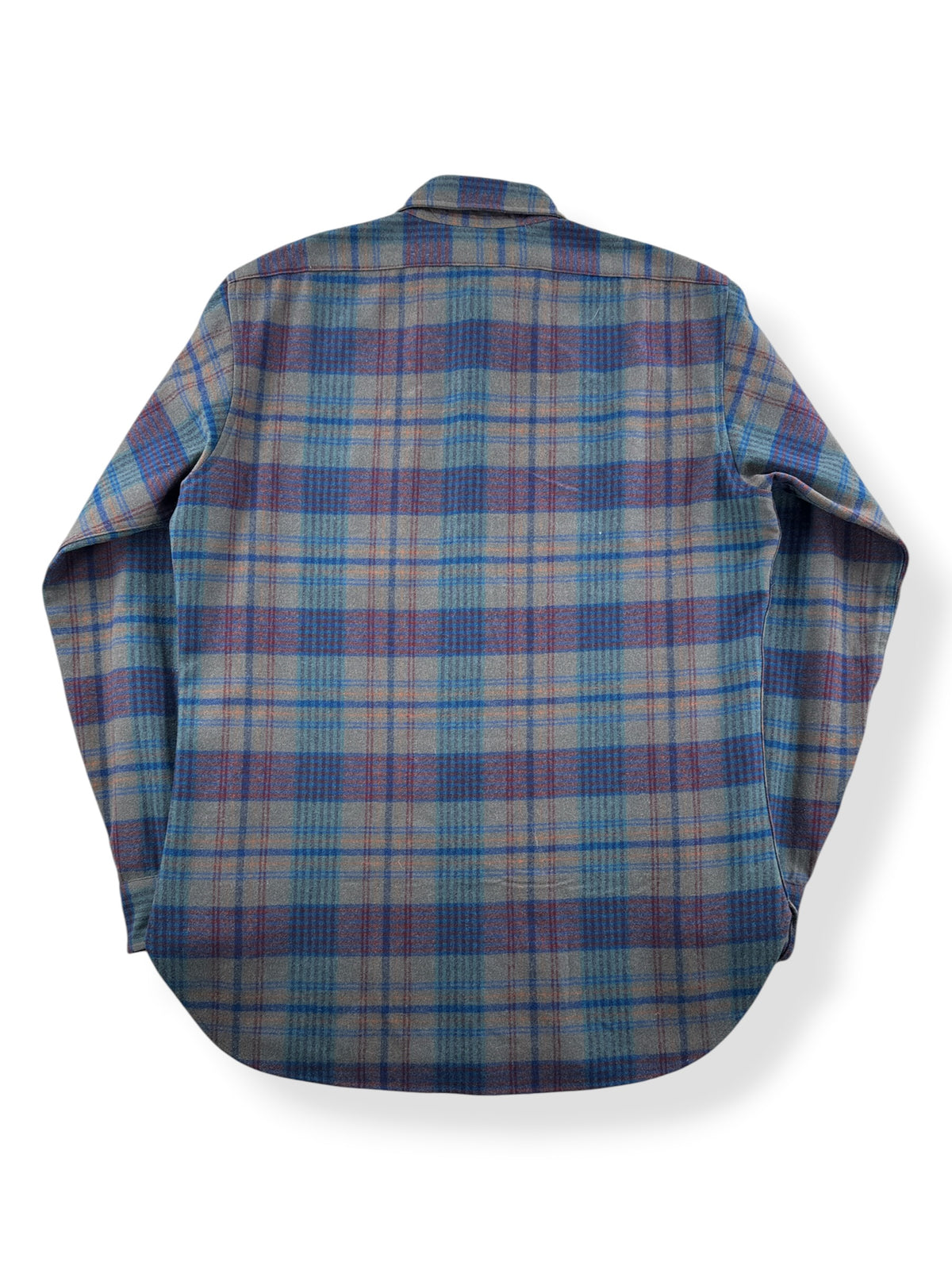 Back of Vintage Pendleton Blue Plaid Flannel SZ M
