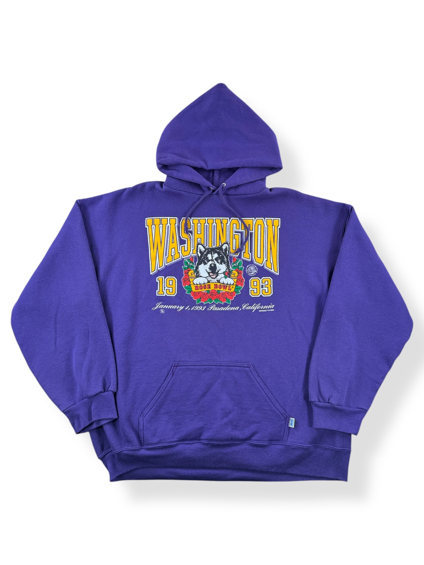 Front of Vintage Huskies '93 Rose Bowl Hoodie SZ XXL (Fits XL)