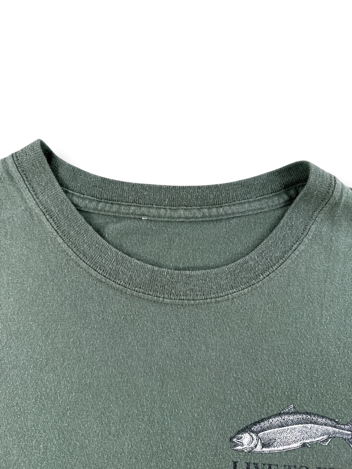 Collar on Y2K Ray Roll Live To Fish Tee SZ L