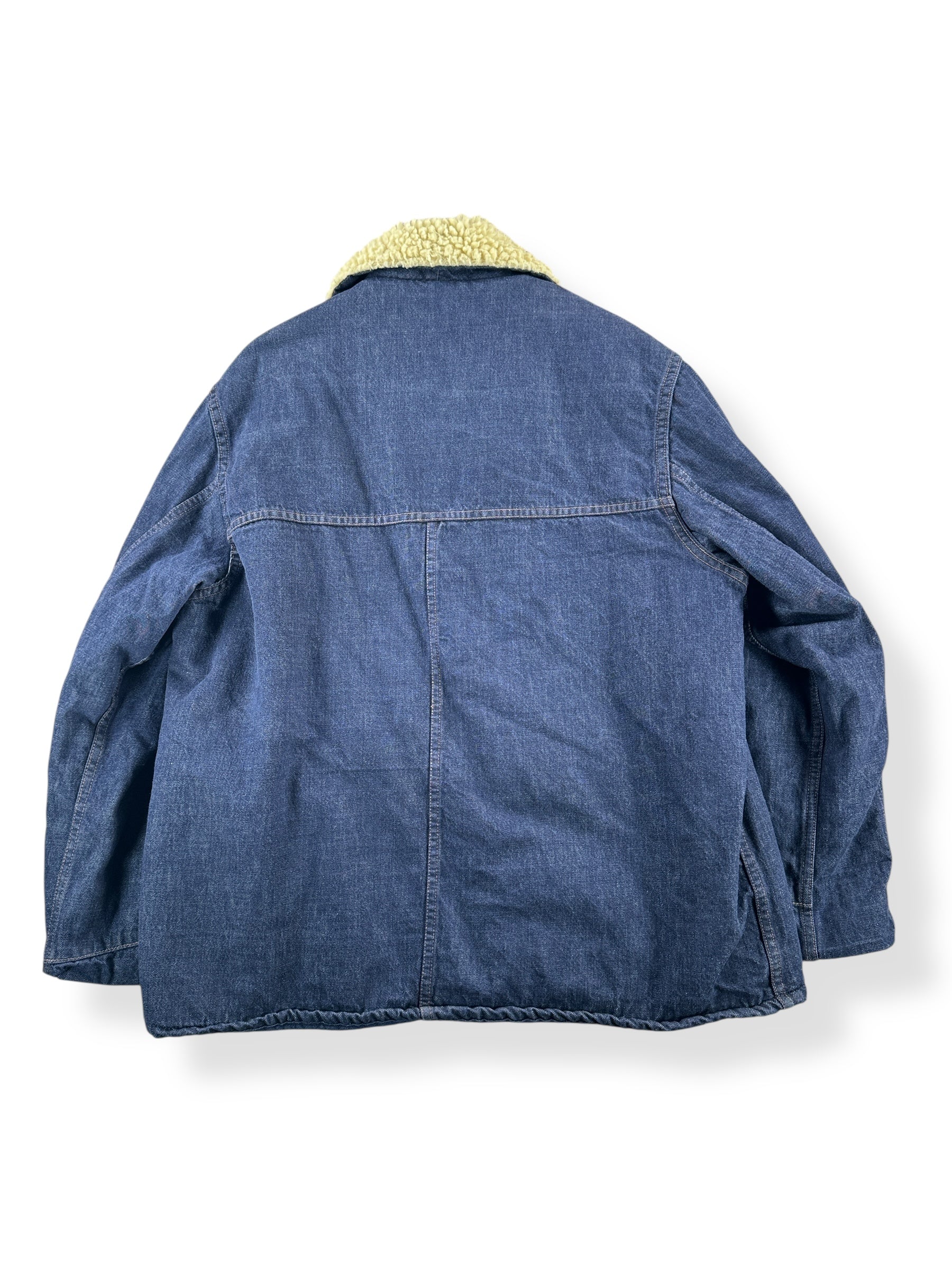 Back of Vintage Roebucks Sherpa Denim Coat SZ XL