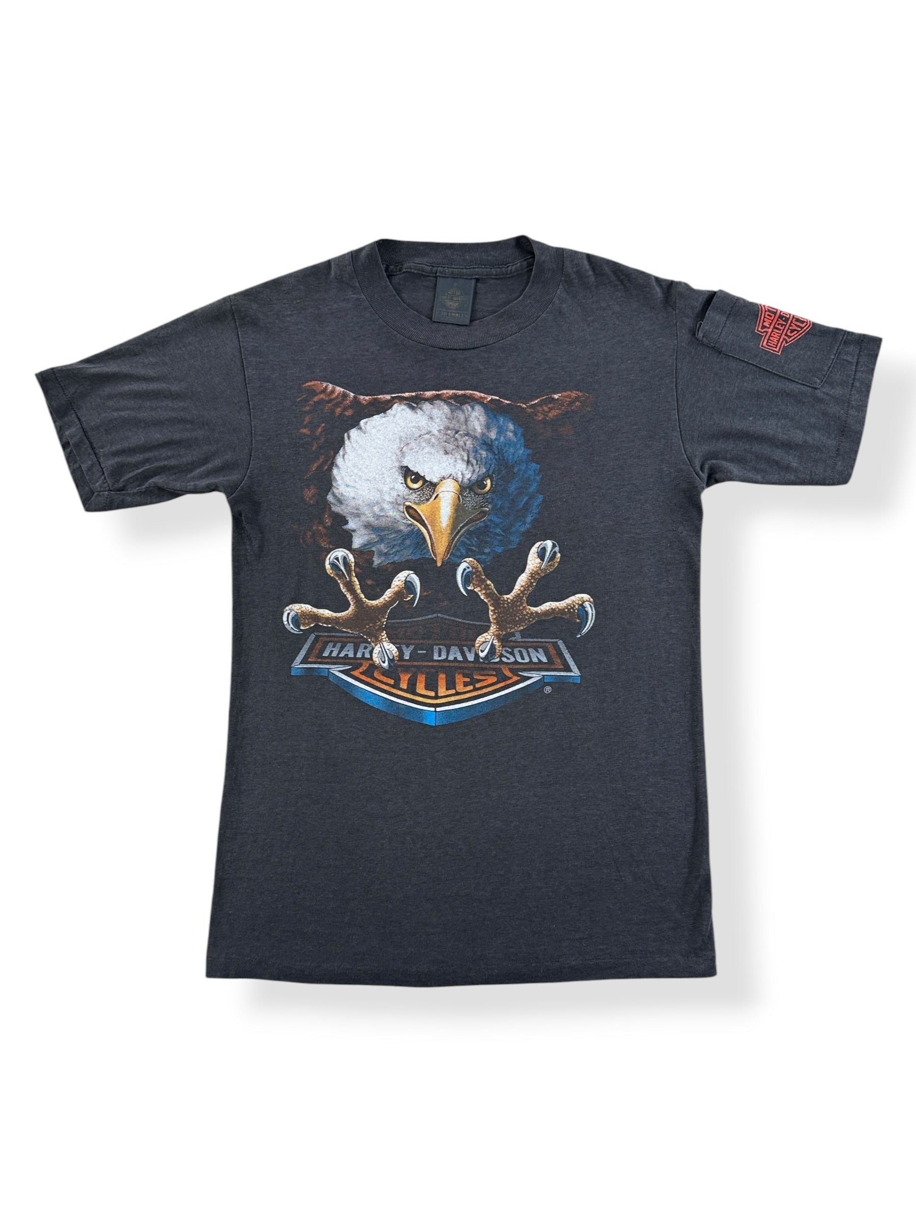 Front of Vintage Harley Davidson 3D Emblem Tee SZ M (Fits S)