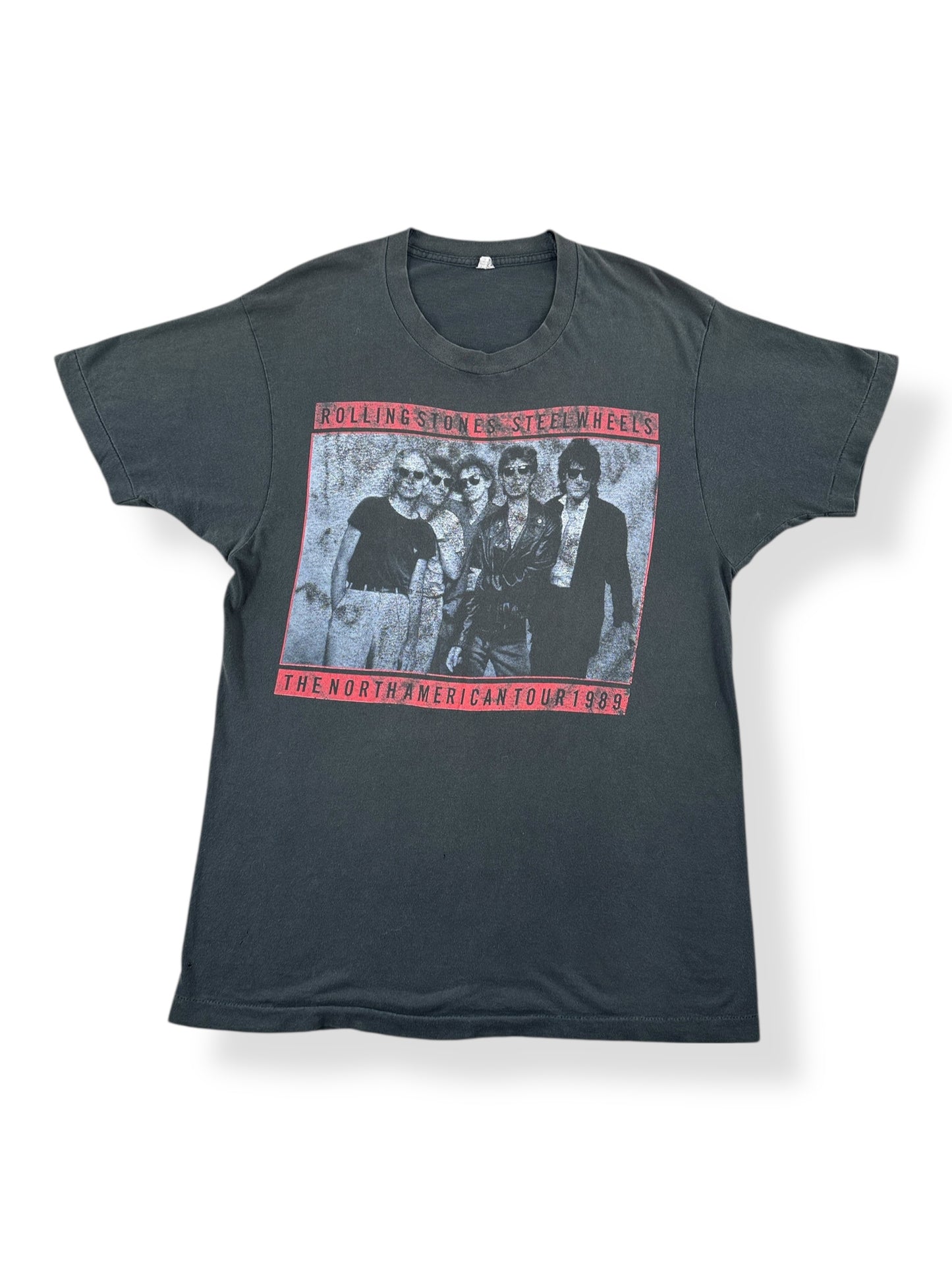Front of Vintage Rolling Stones Steel Wheels '89 Tee SZ XL