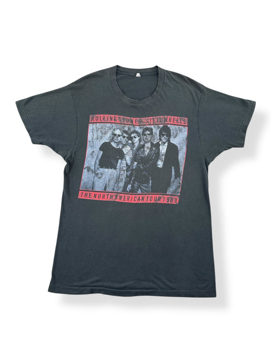 Front of Vintage Rolling Stones Steel Wheels '89 Tee SZ XL
