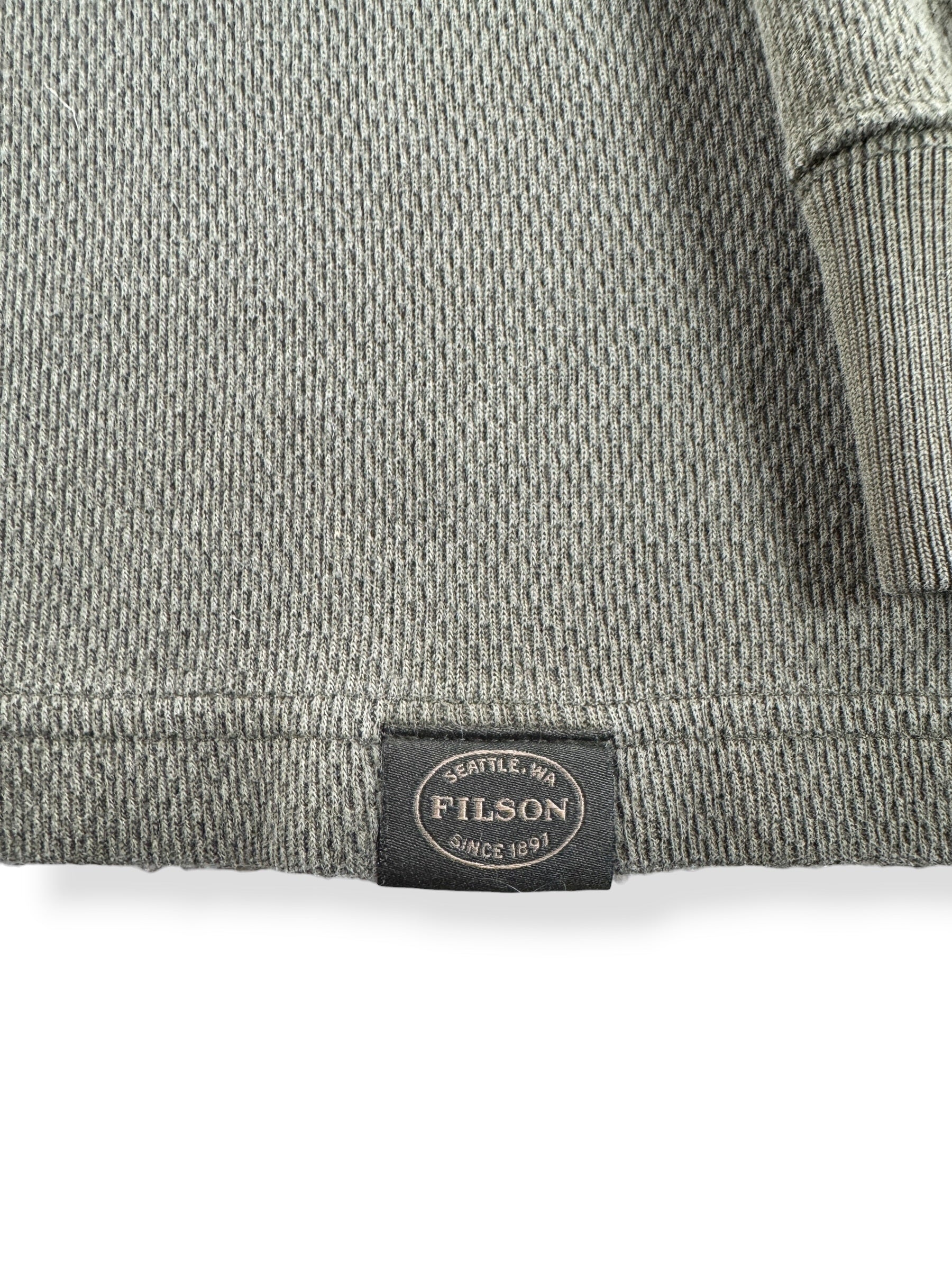 Label on Filson Waffle Knit Thermal Crewneck SZ L