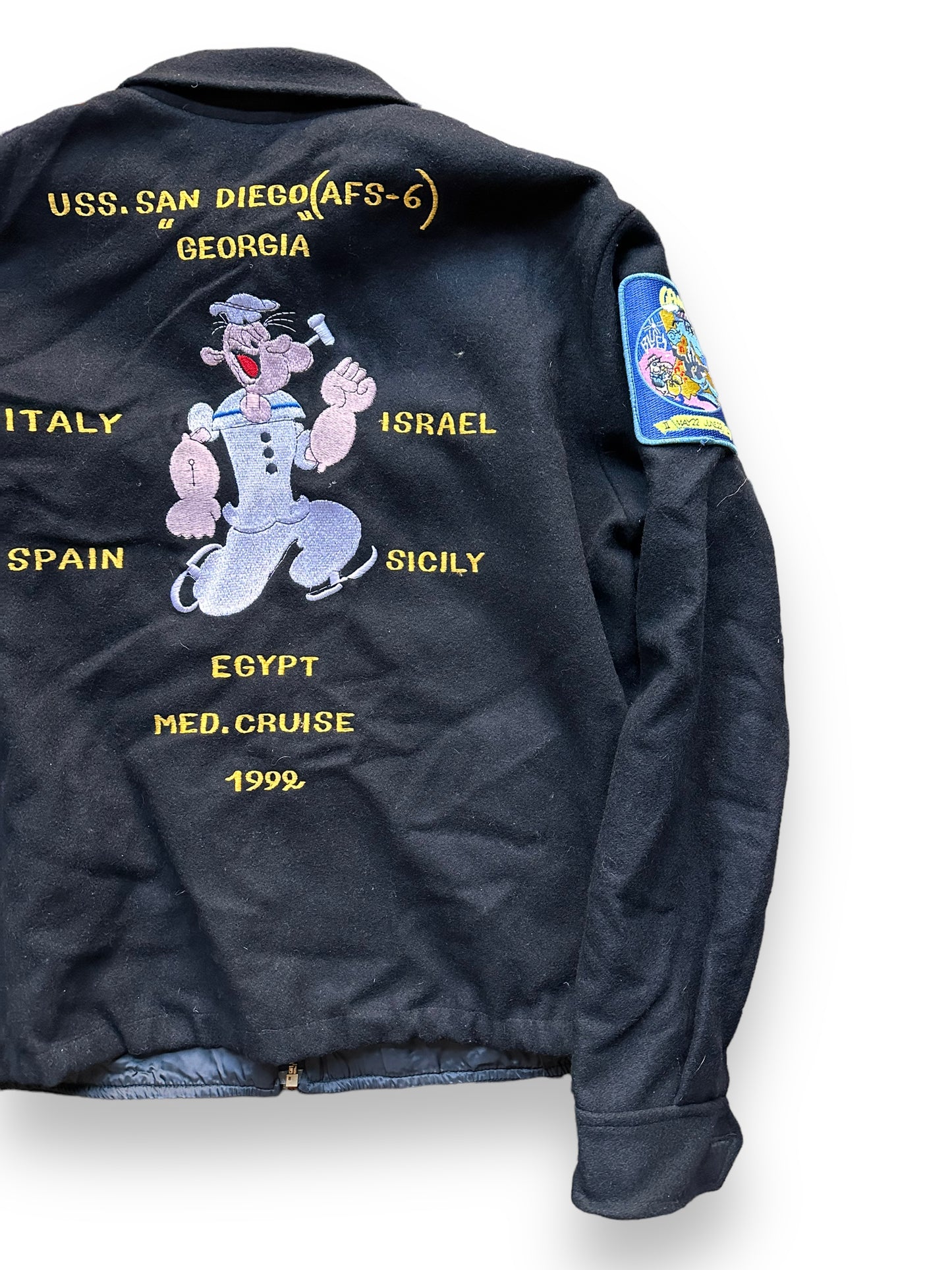 Right Rear View of Vintage 1992 Wool Souvenir Jacket SZ XL | Vintage Souvenir Jacket Seattle | Barn Owl Vintage Seattle