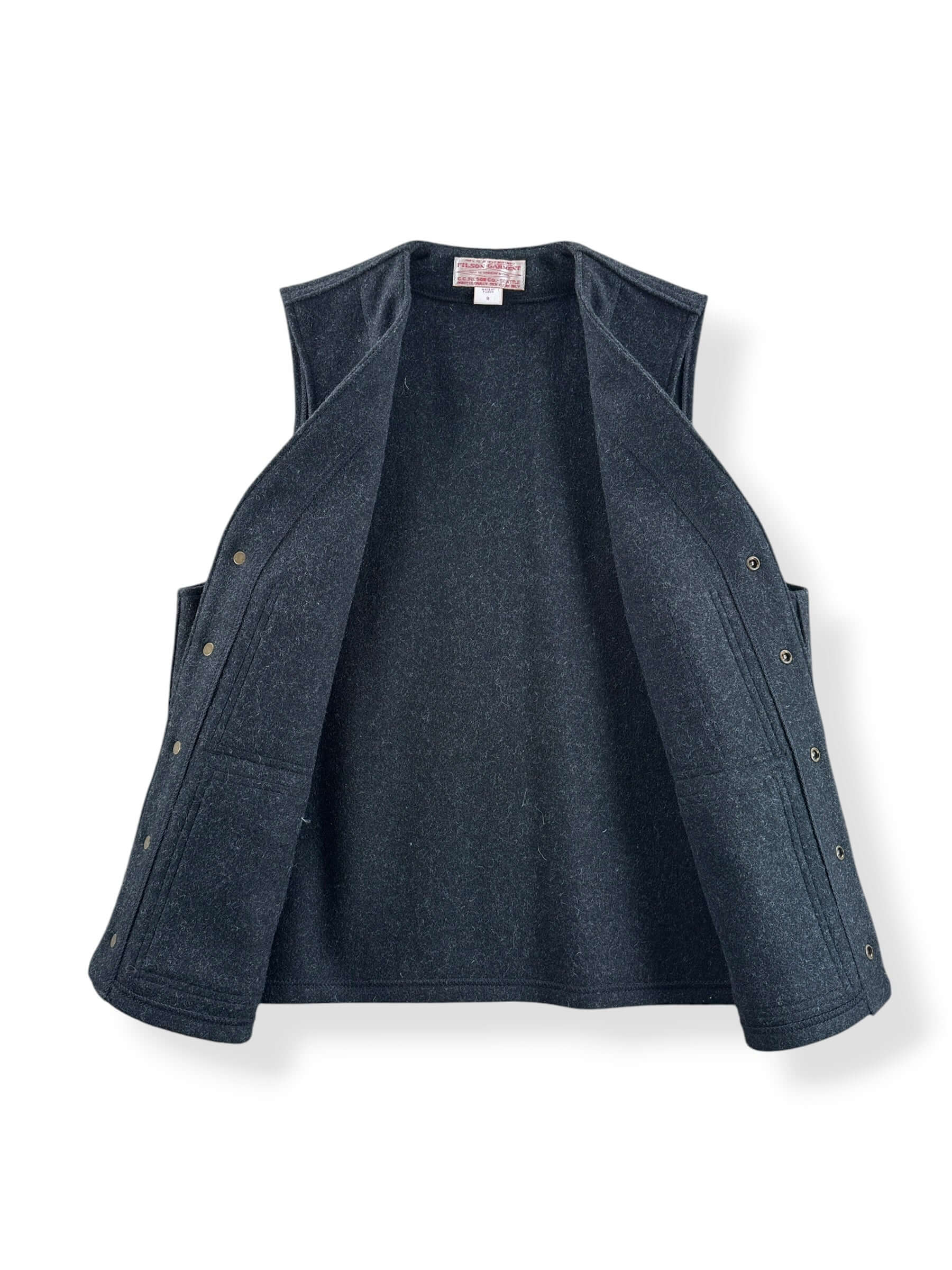 Inside of Filson Mackinaw Wool Vest SZ M