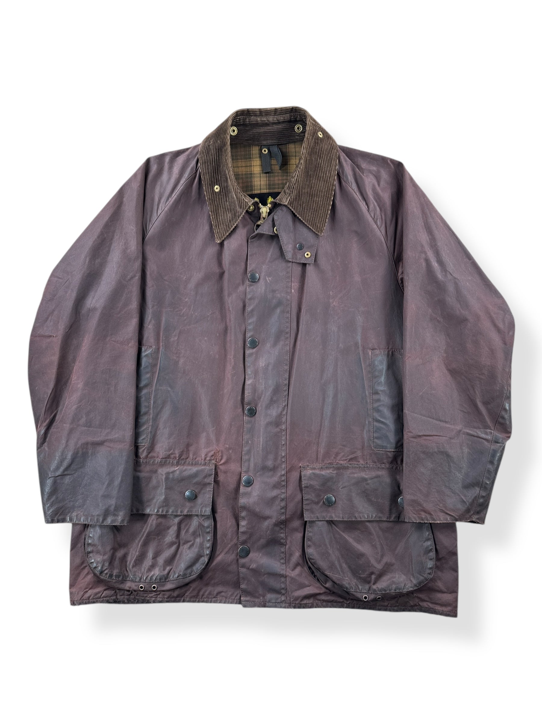 Front of Vintage 80s/90s Barbour Wax Canvas Jacket SZ XL