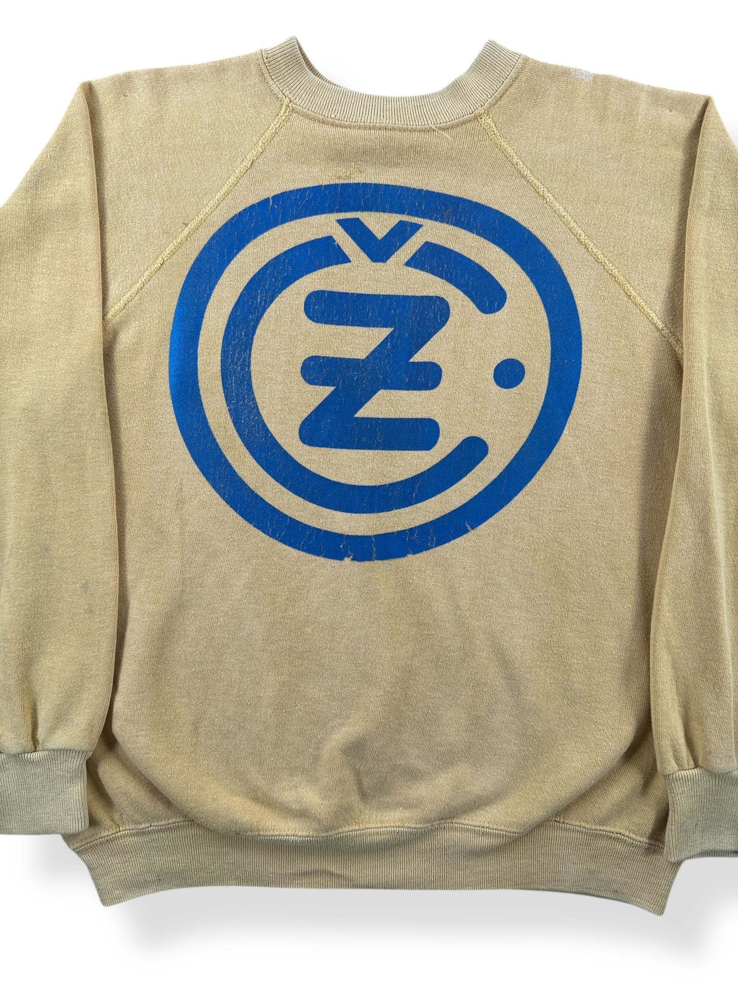 Front Close Up of Vintage CZ Motorcycle Crewneck SZ M