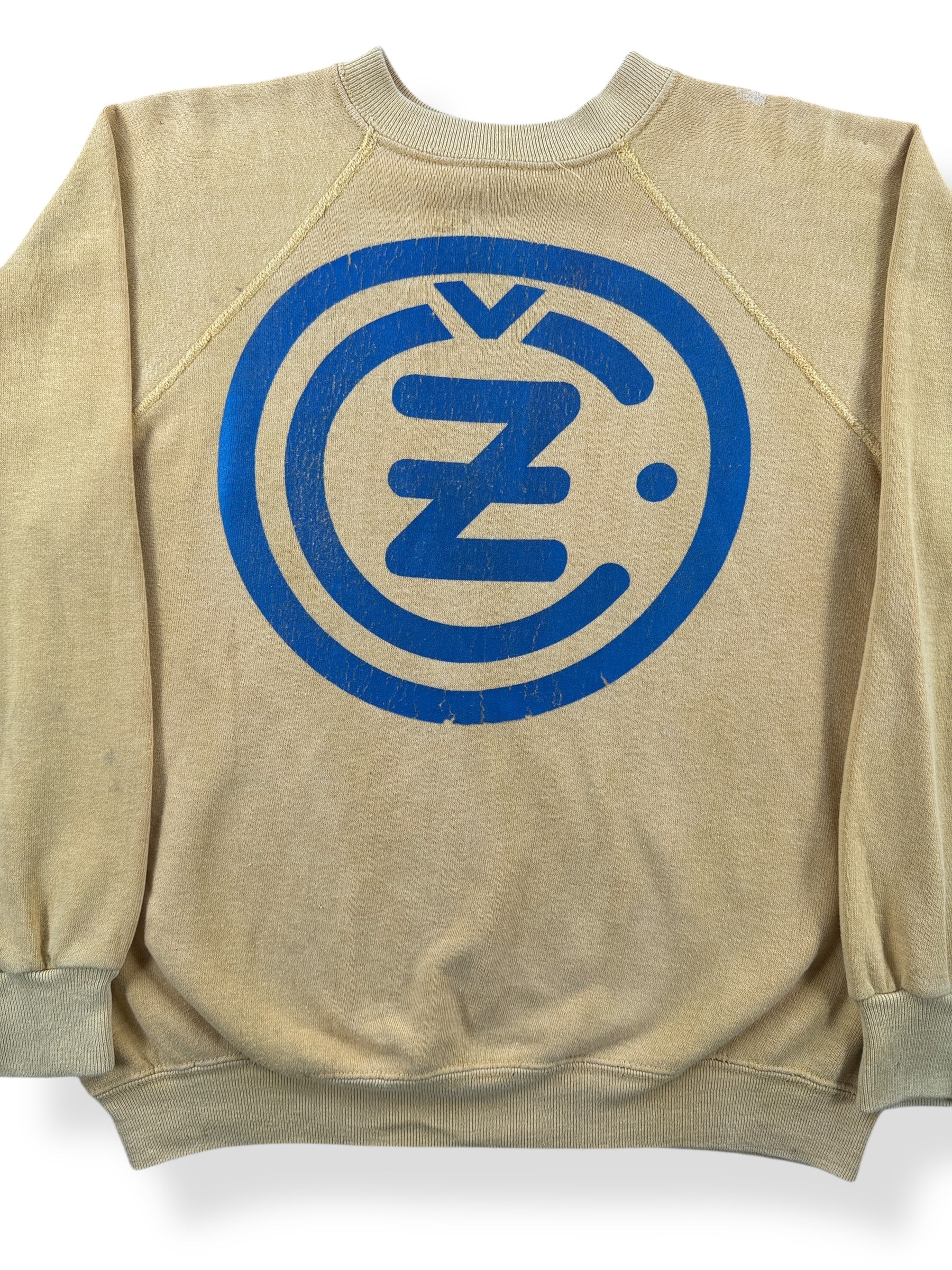 Front Close Up of Vintage CZ Motorcycle Crewneck SZ M