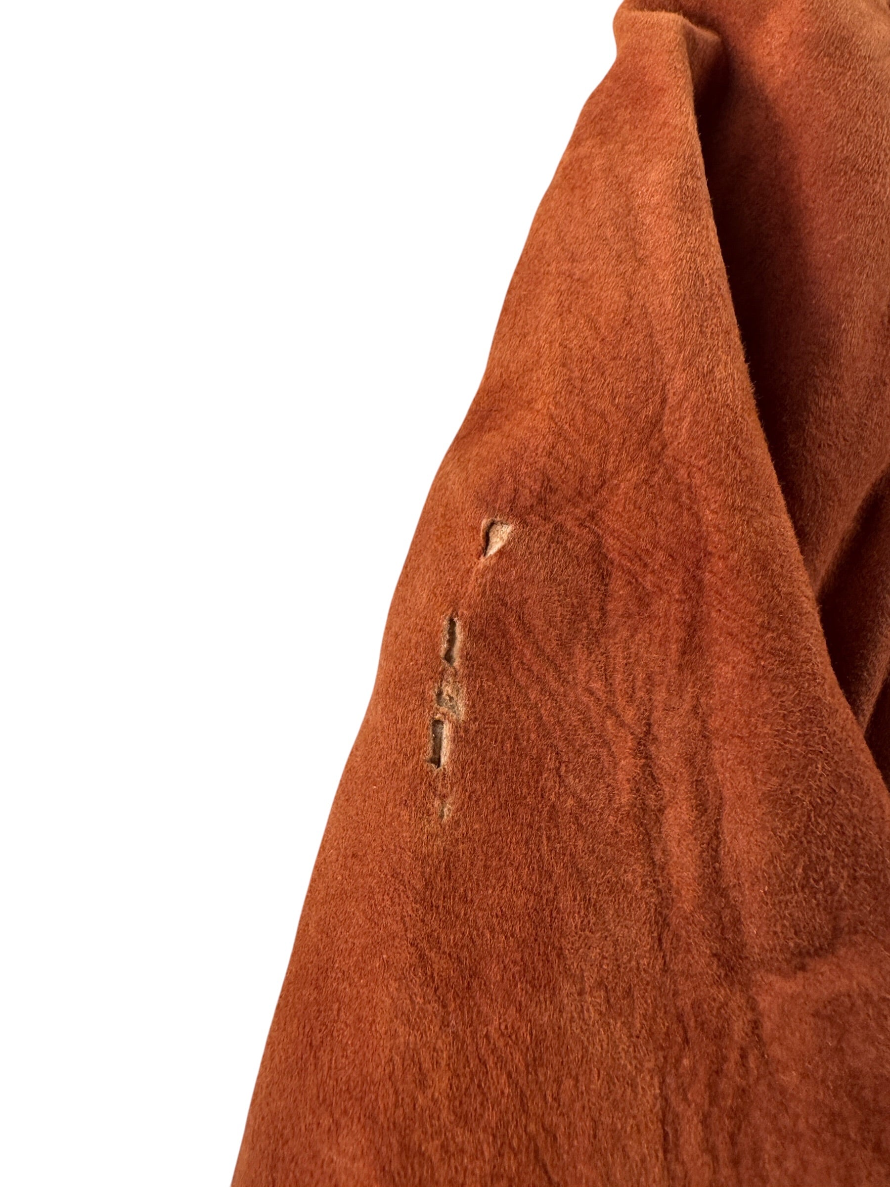 Tear on Vintage Thrashy Grais Suede Bomber Jacket SZ L