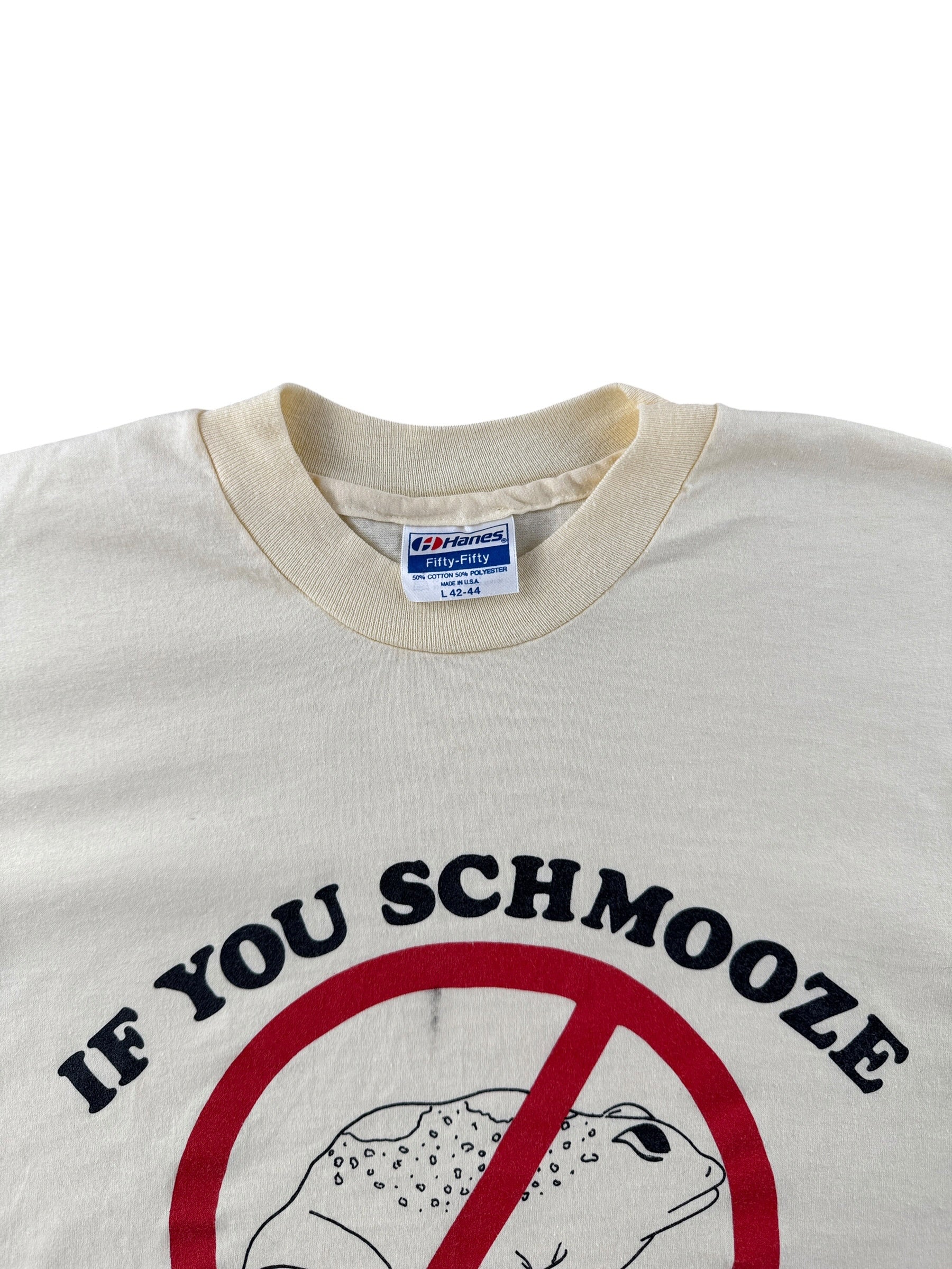 Collar on Vintage If You Schmooze Anti-Toad Tee SZ L (Fits M)