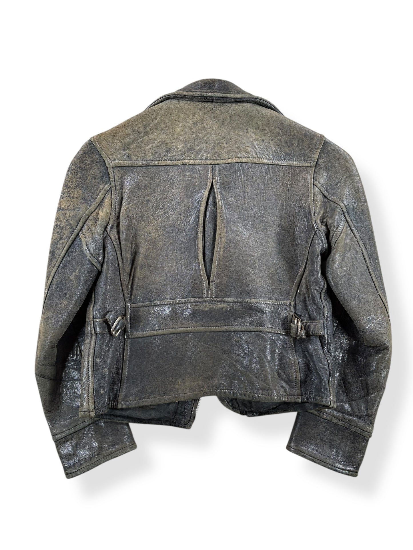Vintage 30's Era Petite Ladies California Mfg. Co. Leather Jacket SZ XXS BUSTED ZIPPER
