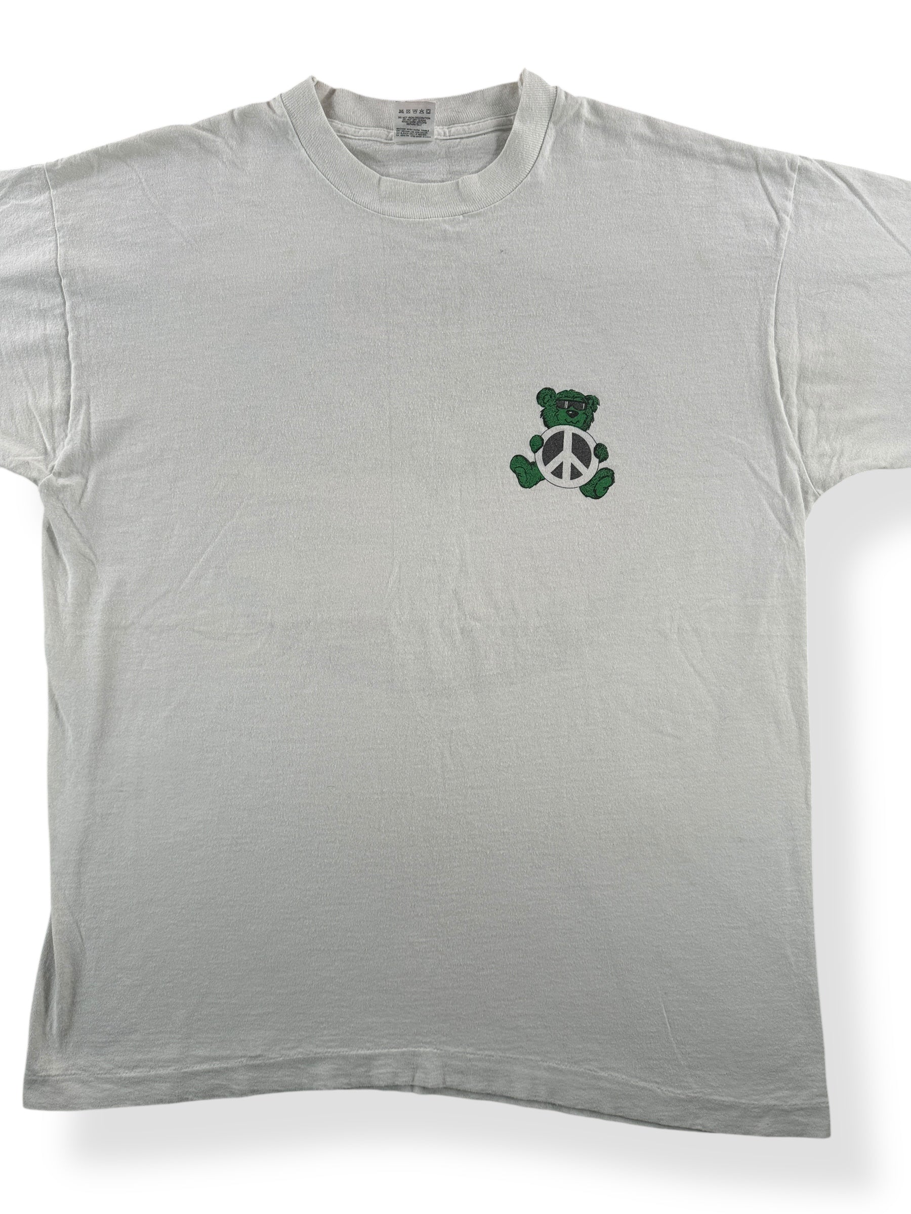 Front Close Up of Vintage Peace Bear Grateful Dead Tee SZ XL