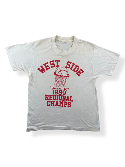 Front of Vintage 1989 West Side Regional Champ B-Ball Tee SZ M