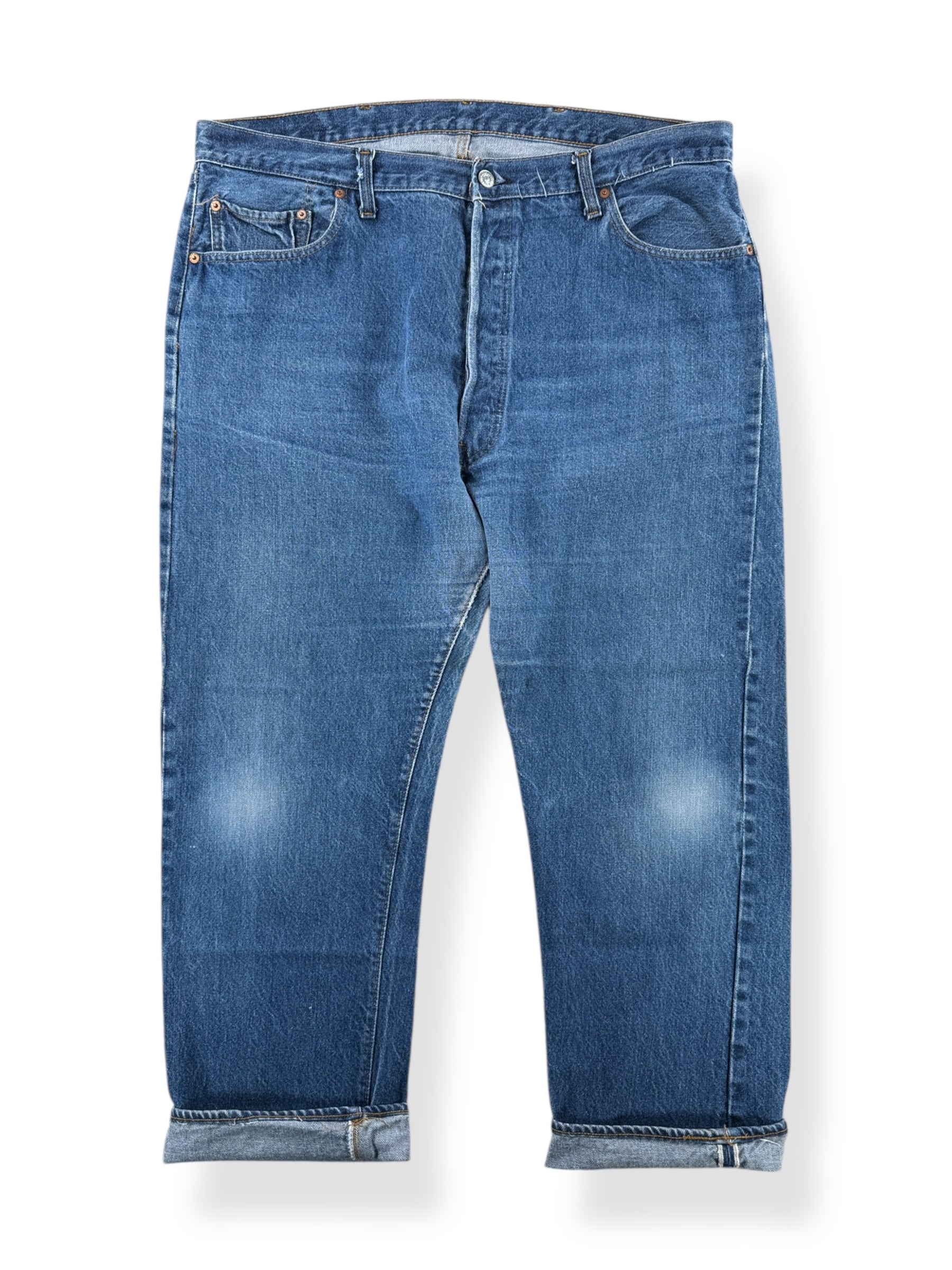 Front of Vintage Levis 501 Double Stitch Redlines Jeans W40