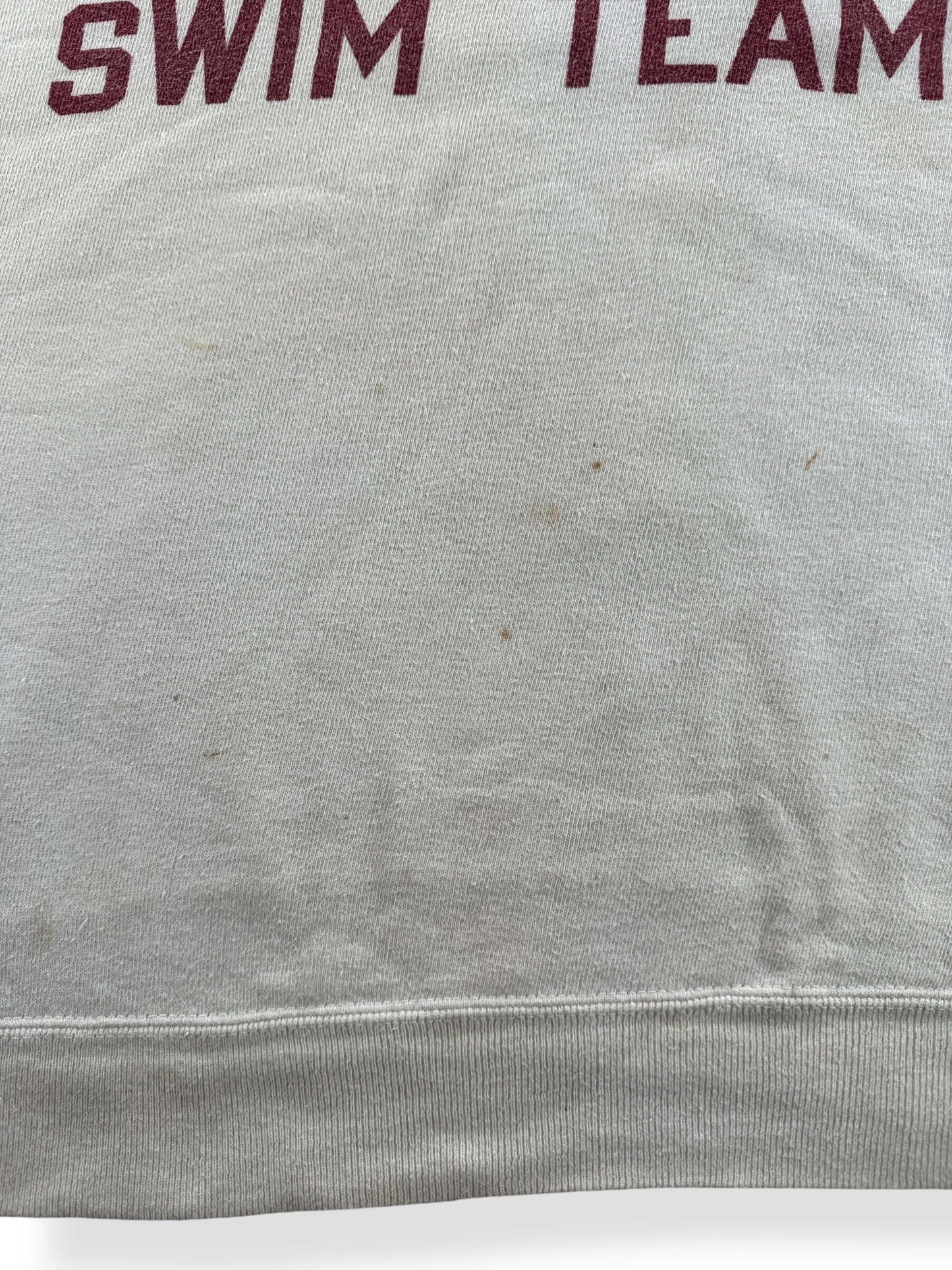 Stain on Vintage Champion Running Man Auburn Y Swim Team Short Sleeve Crewneck SZ M - AS IS