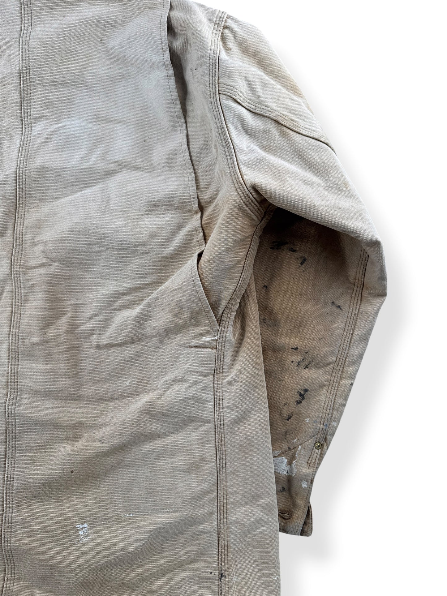 Paint on Vintage Carhartt Paint Splattered Chore Coat SZ XL