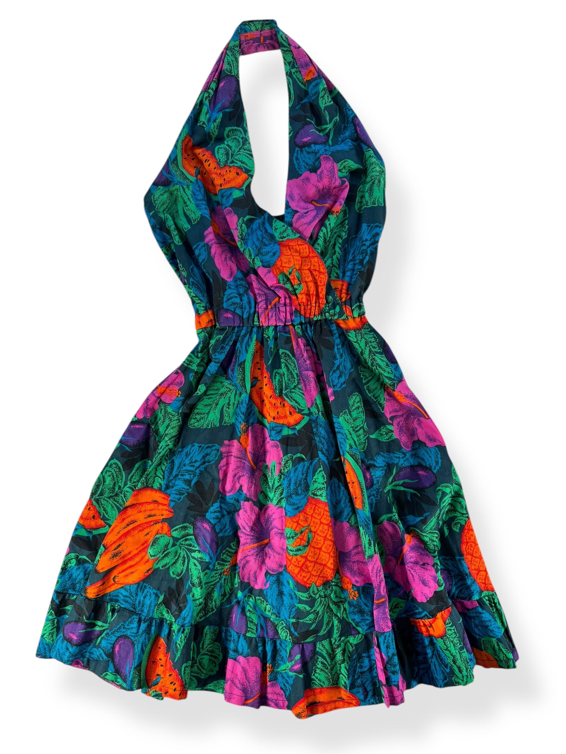 Vintage Handmade Tropical Halter Dress S The Barn Owl Vintage Goods Vintage Handmade Tropical Halter Dress S The Barn Owl Vintage Goods