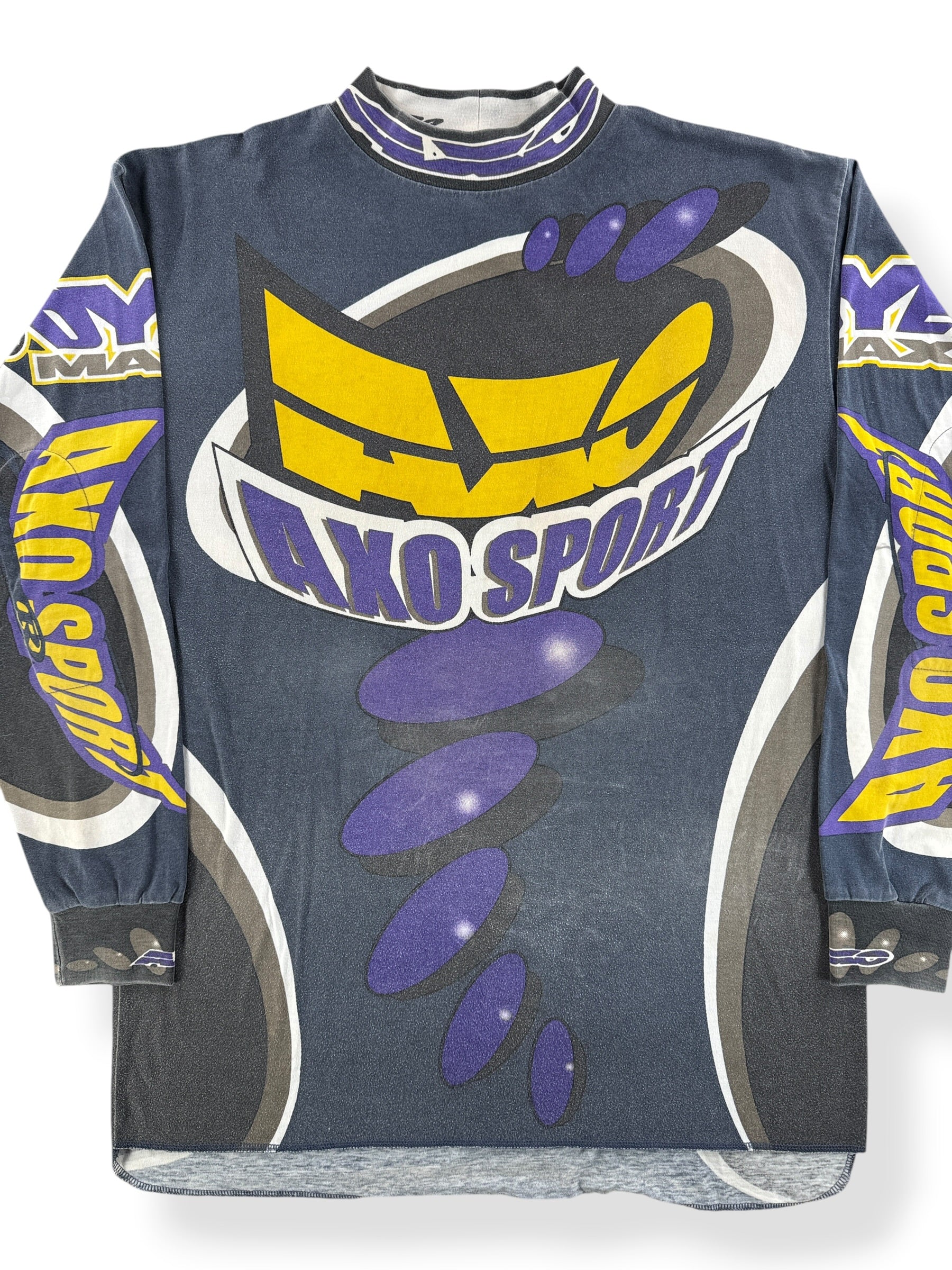 Front Close Up of Vintage AXO Sport Racing Jersey SZ L