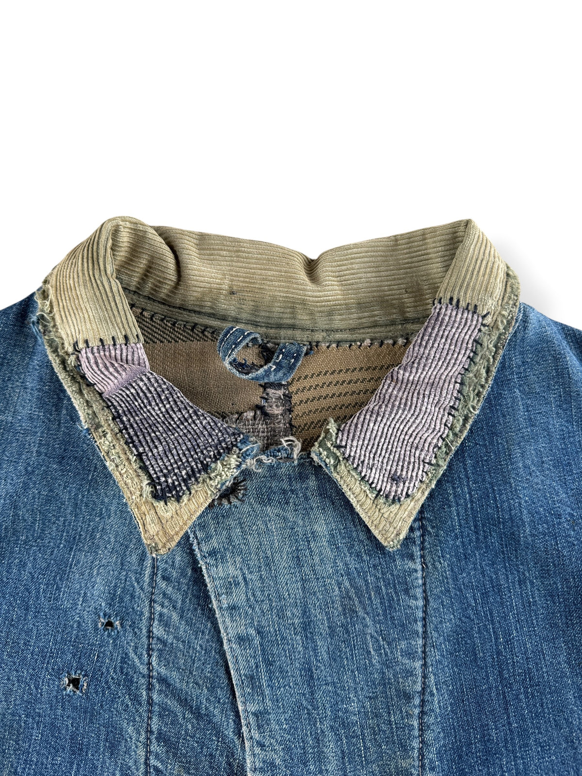 Collar on Vintage 1940s Oshkosh Chore Coat SZ XL