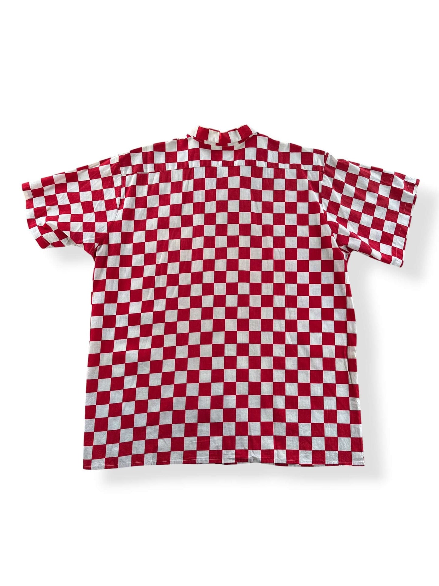 Back of Vintage Red Checkered GSLMA Short Sleeve Shirt SZ M