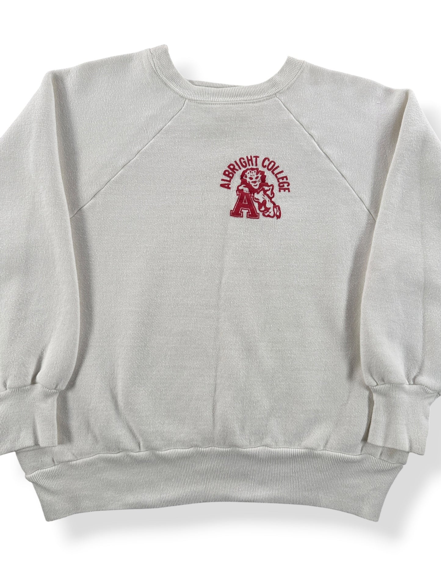 Front Close Up of Vintage 70s Albright College Crewneck SZ L (Fits M)