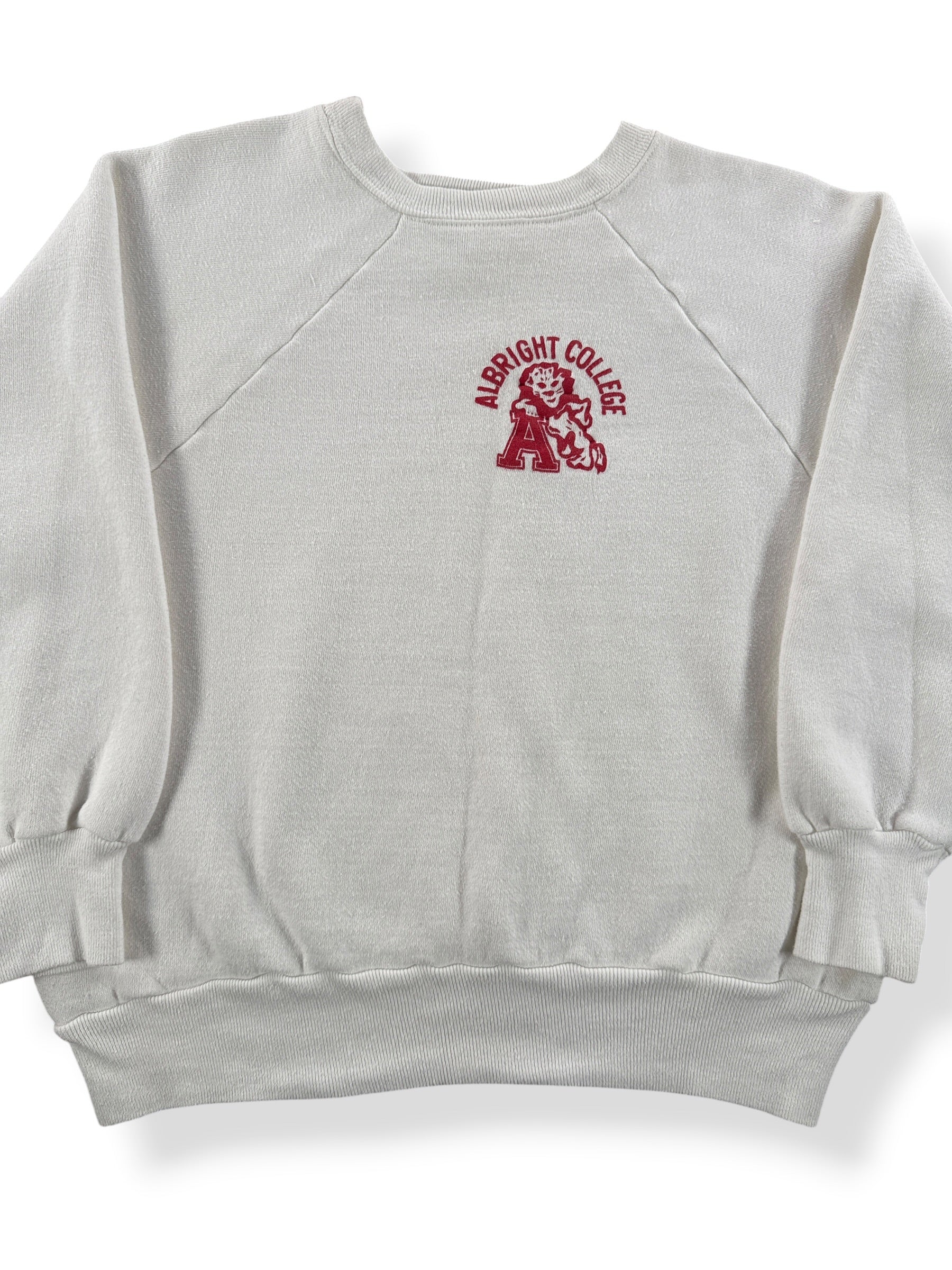 Front Close Up of Vintage 70s Albright College Crewneck SZ L (Fits M)