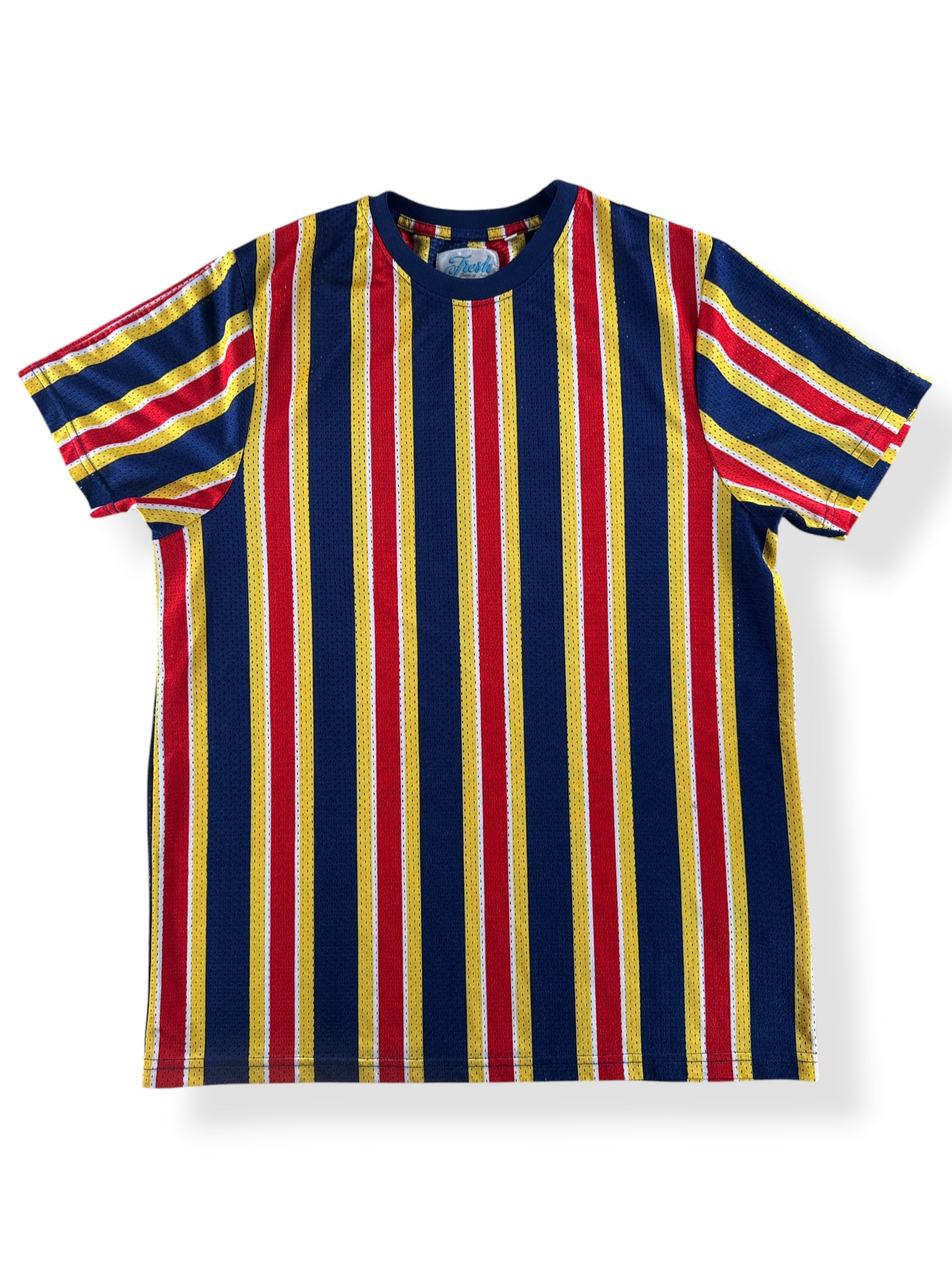 Front of Vintage Striped Mesh Jersey SZ M