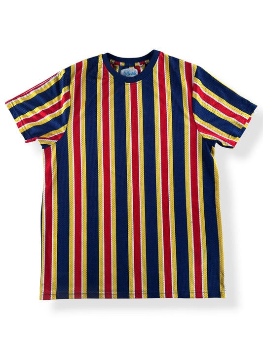 Front of Vintage Striped Mesh Jersey SZ M