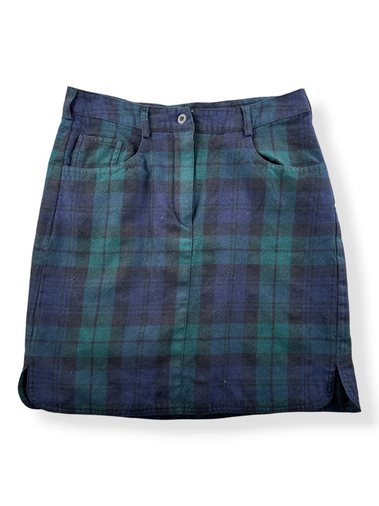 Front of Vintage DKNY Wool Plaid Skirt W30
