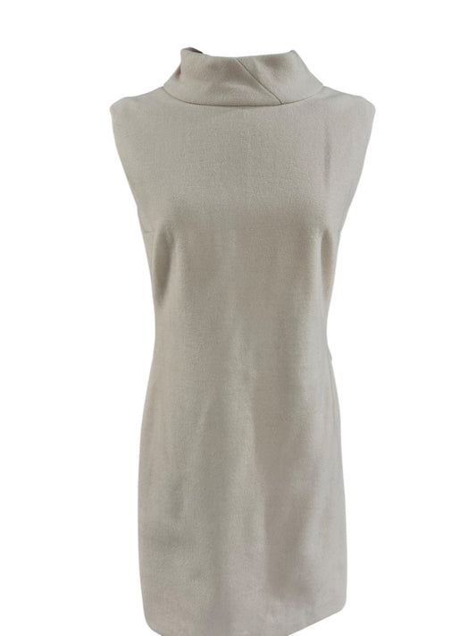 Front view of 1960s Beige Wool Dress S