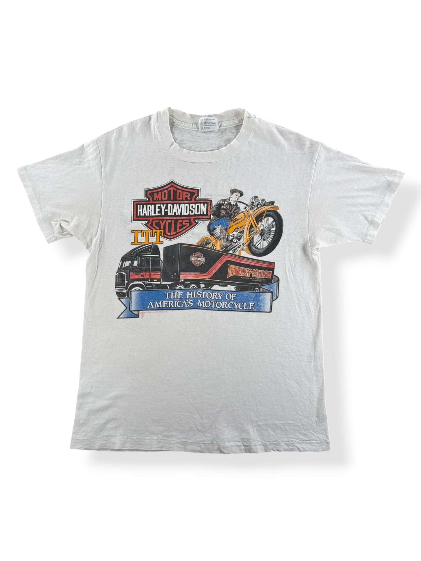 Front of Vintage ITT Harley Davidson Shredder Tee SZ L (Fits M)